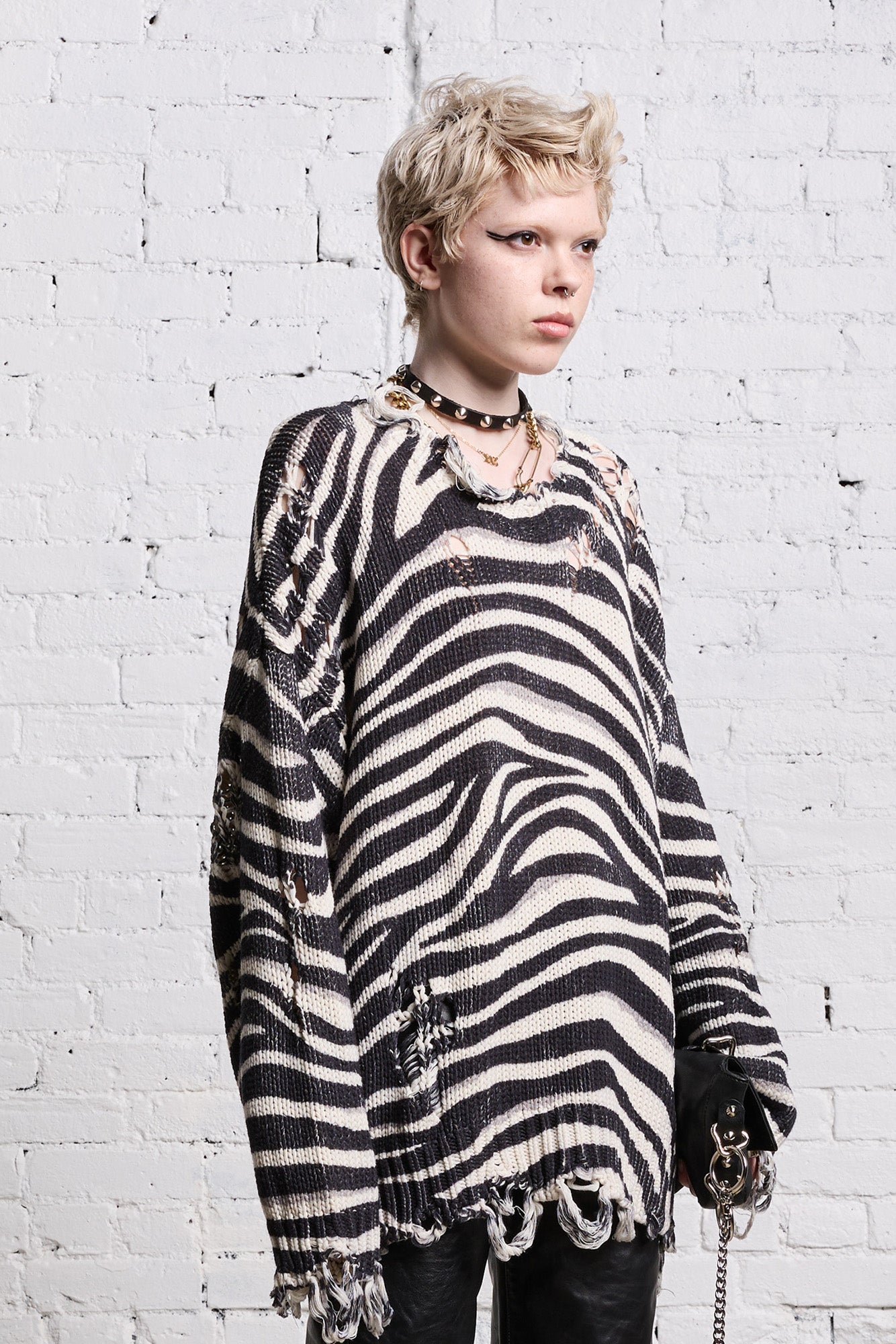 OVERSIZED SWEATER - ZEBRA PRINT - R13