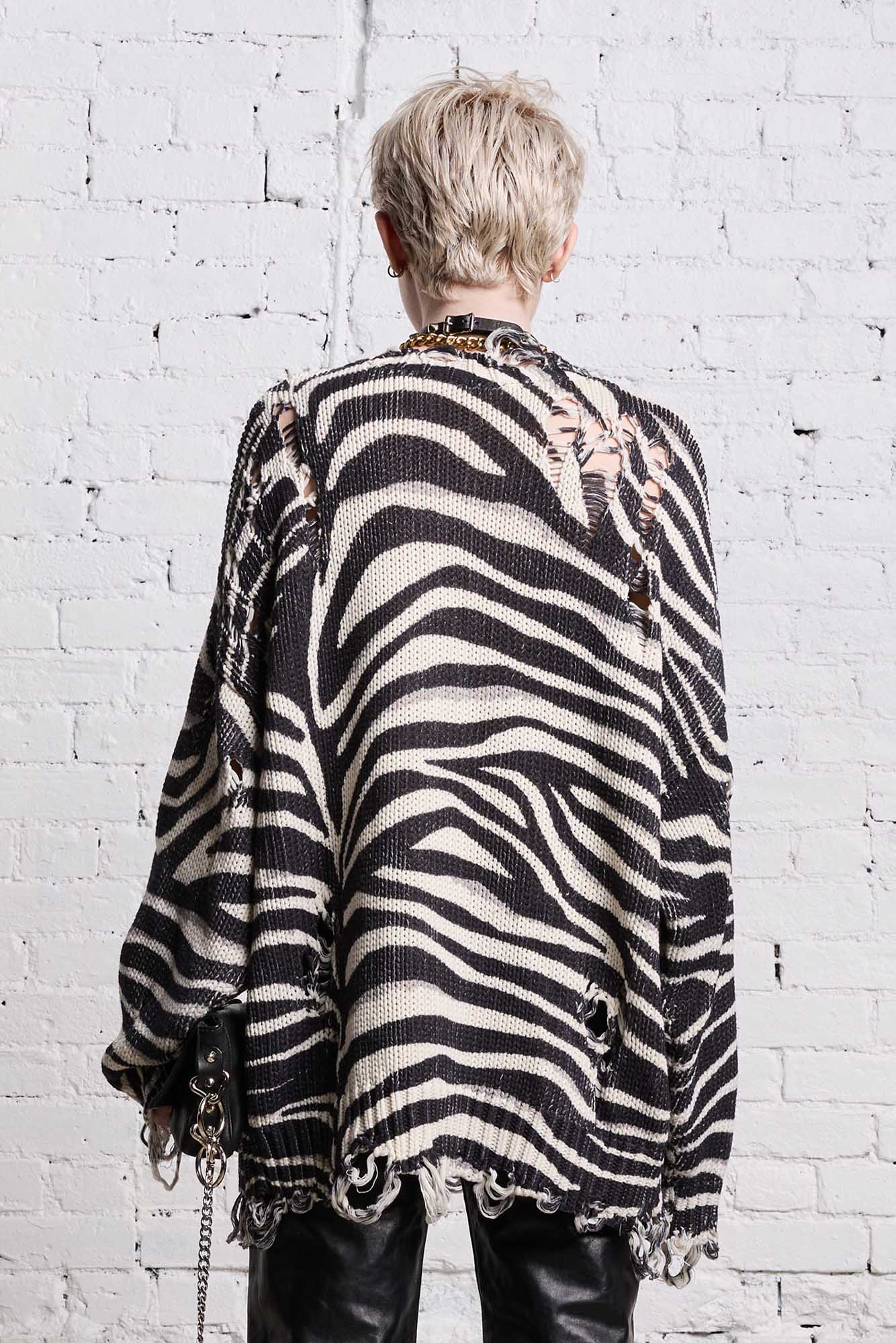 OVERSIZED SWEATER - ZEBRA PRINT - R13