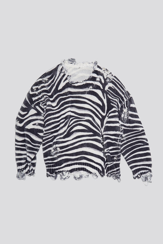 OVERSIZED SWEATER - ZEBRA PRINT - R13