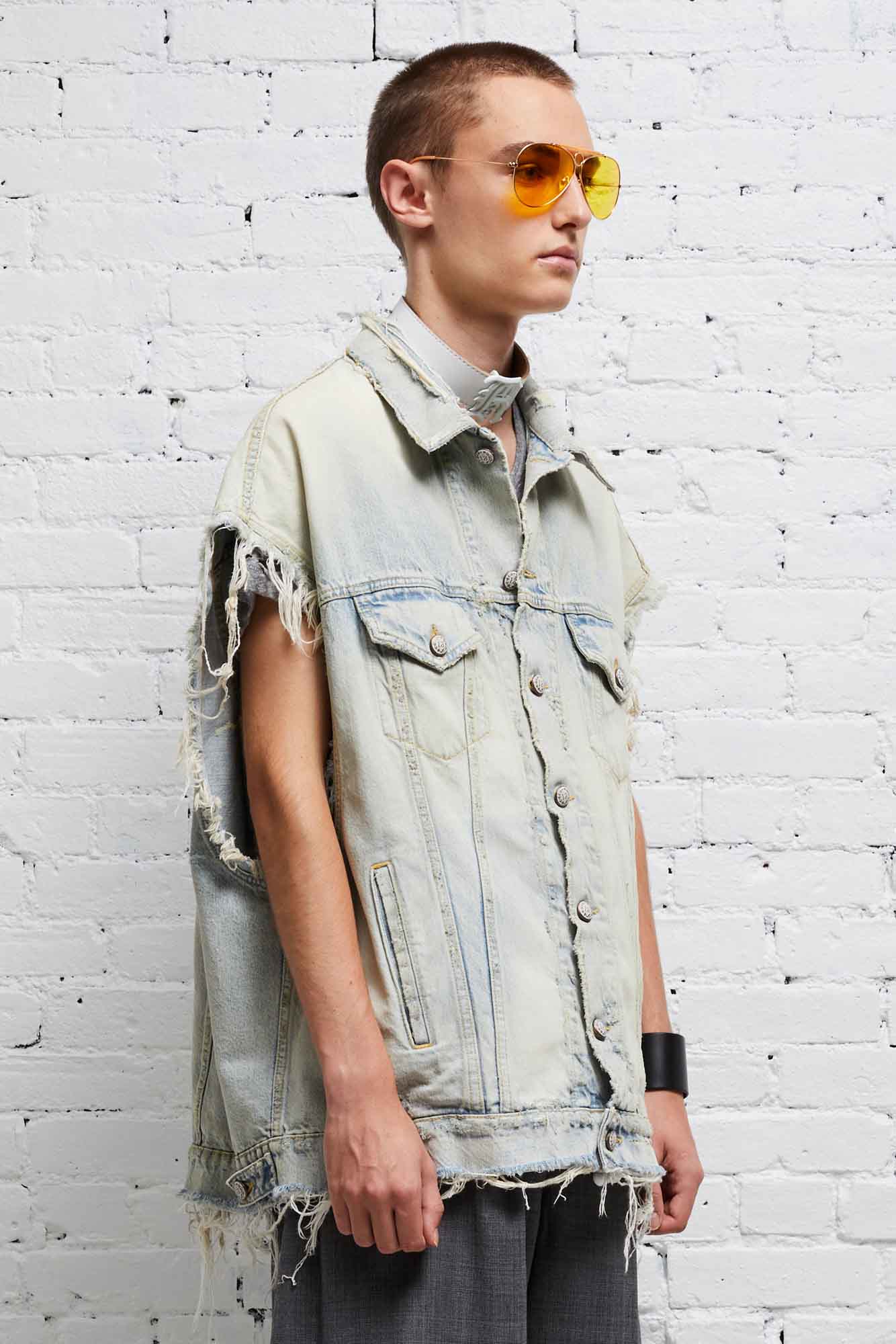 OVERSIZED TRUCKER VEST - DENNIS BLUE - R13