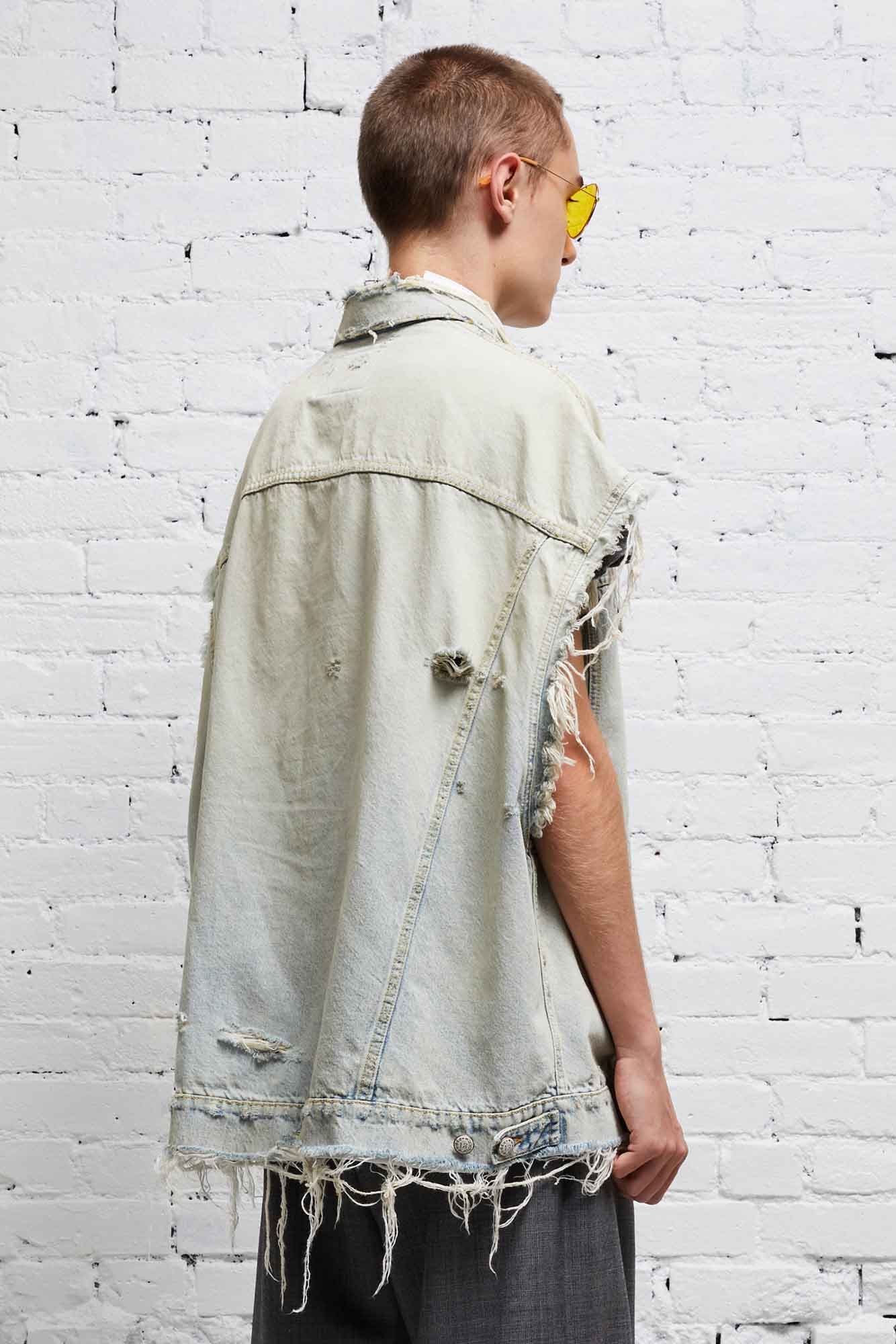 OVERSIZED TRUCKER VEST - DENNIS BLUE - R13