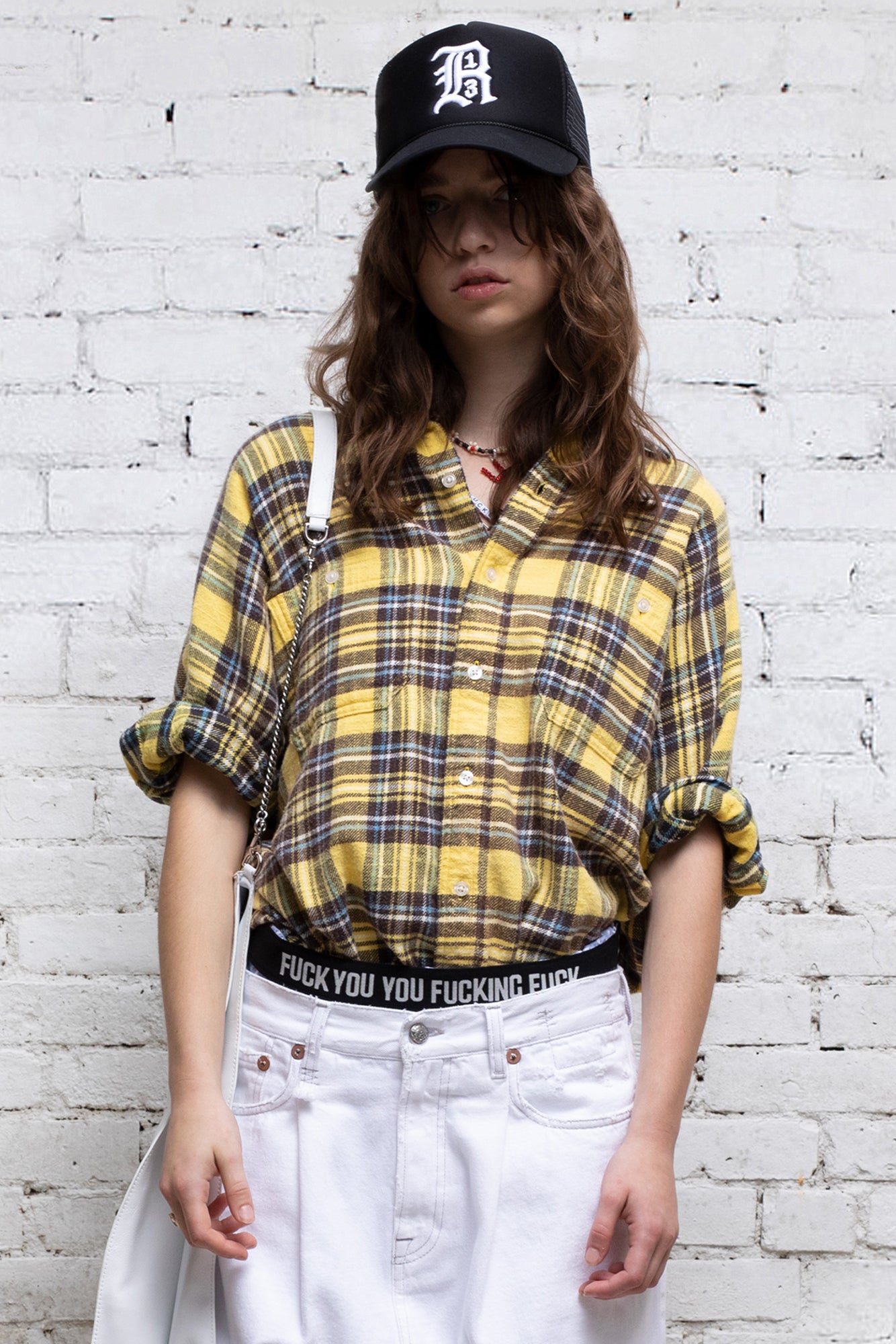 PLAID OVERSIZED BOXY SHIRT - YELLOW PLAID - R13