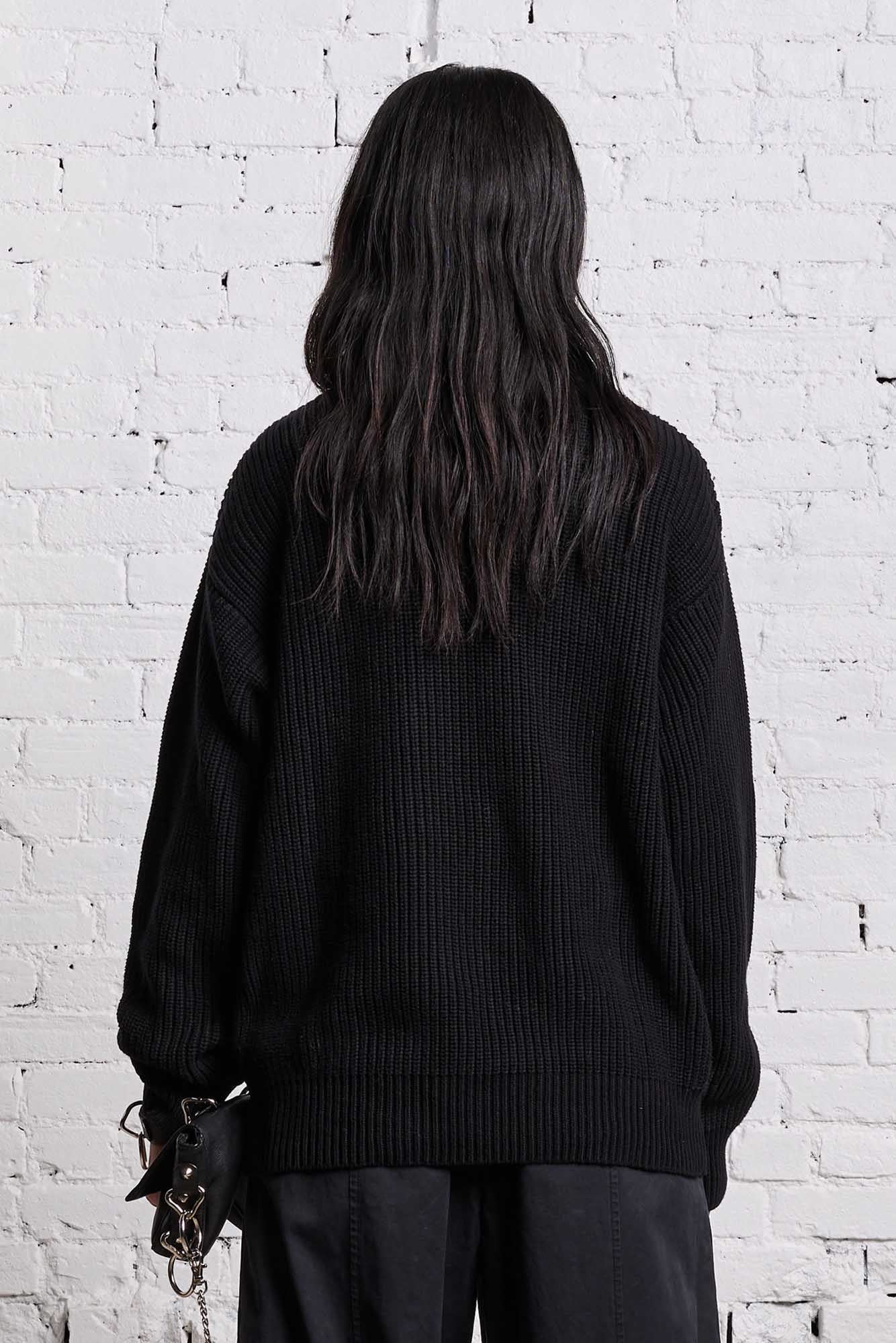 R13 NEW YORK BOYFRIEND SWEATER - BLACK - R13