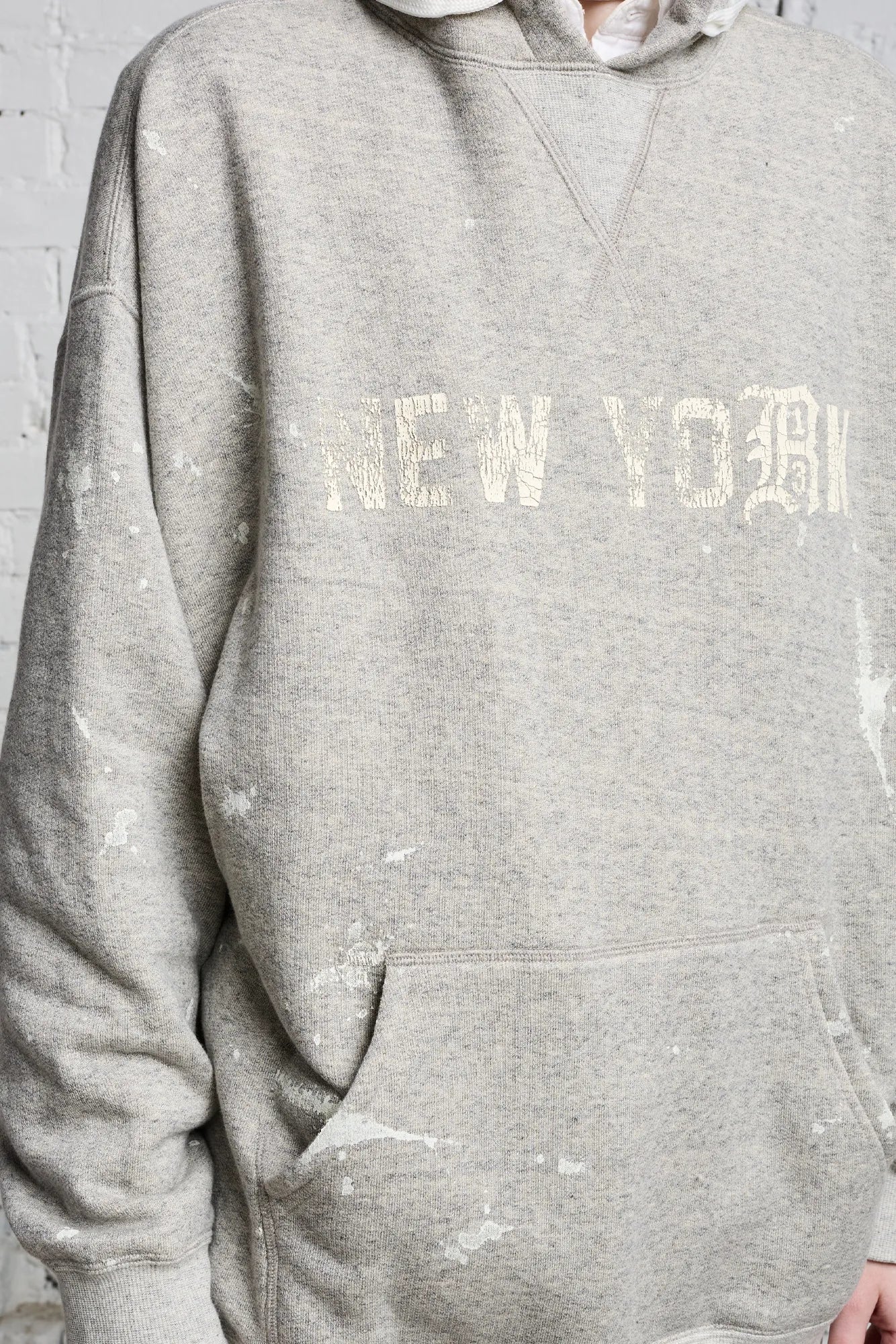 R13 NEW YORK HOODIE - HEATHER GREY - R13