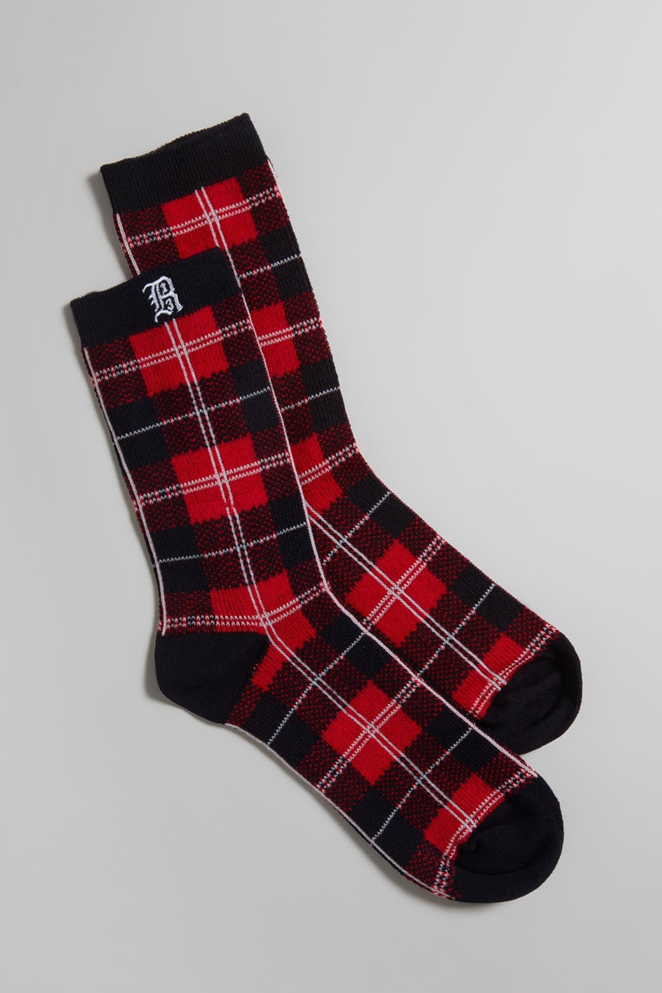 R13 PLAID SOCKS - RED/BLACK - R13