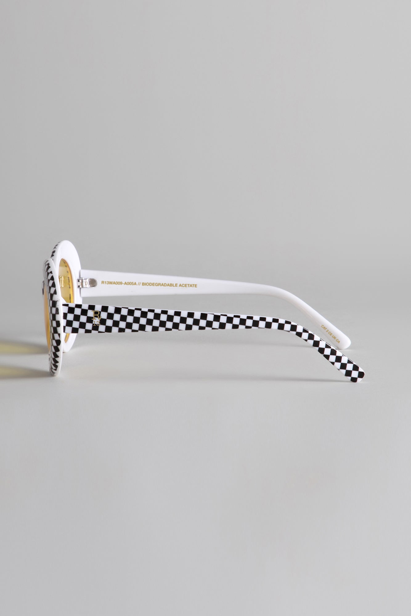 R13 SUNGLASSES - CHECKER AND YELLOW - R13