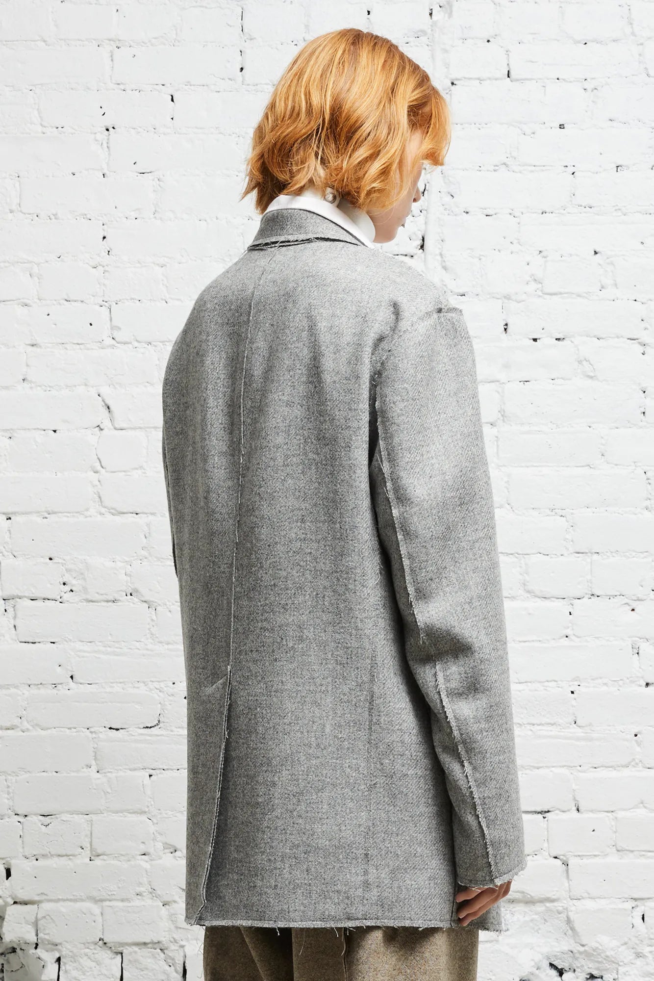 RAW CUT BLAZER - LIGHT HEATHER GREY - R13