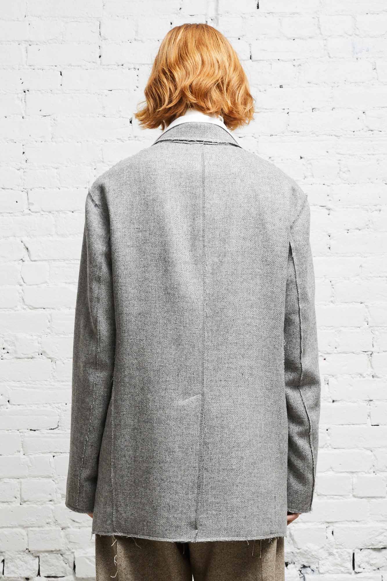 RAW CUT BLAZER - LIGHT HEATHER GREY - R13