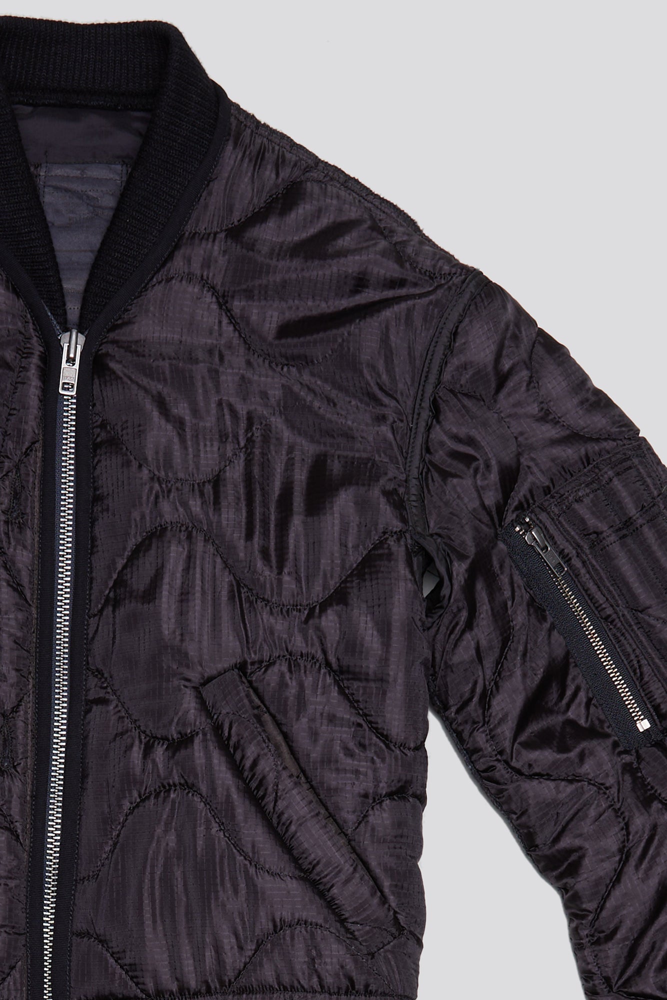 REFURBISHED LINER BOMBER - BLACK OVERDYE - R13