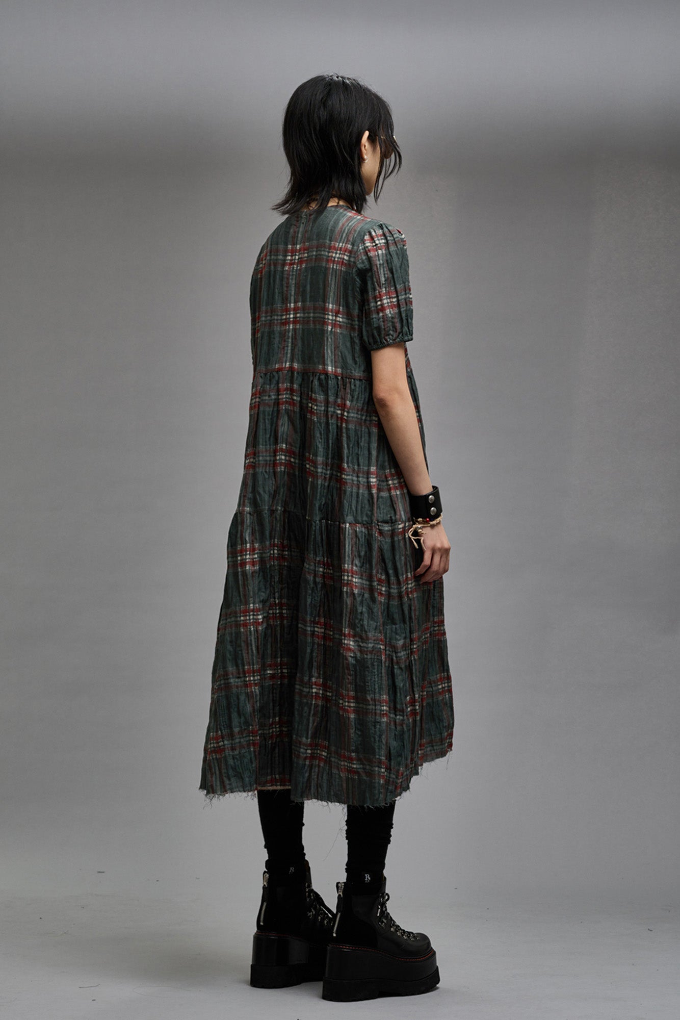 RELAXED MIDI - MARSH GREEN PLAID - R13