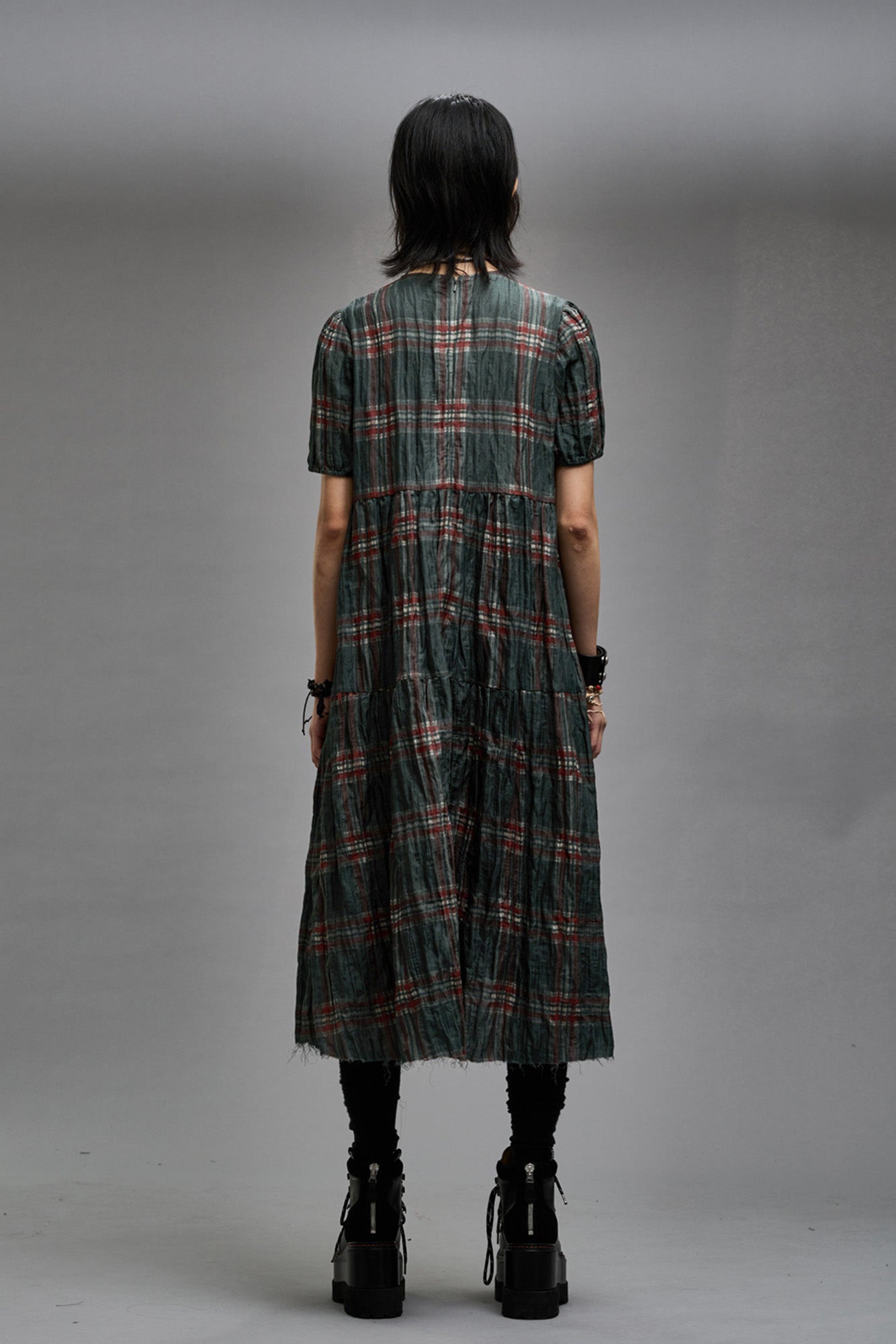 RELAXED MIDI - MARSH GREEN PLAID - R13