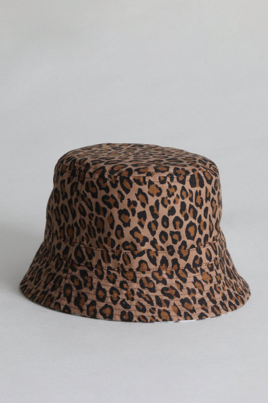 REVERSIBLE BUCKET HAT - PALE BLUE TIGER WITH LEOPARD - R13