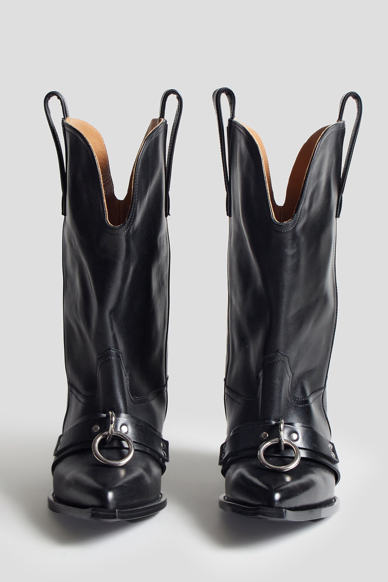 RINGED LOW RIDER COWBOY BOOT - BLACK - R13