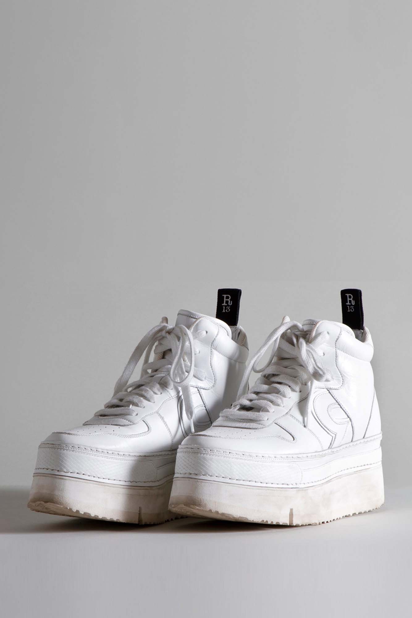 RIOT LEATHER HIGH TOP - WHITE LEATHER - R13