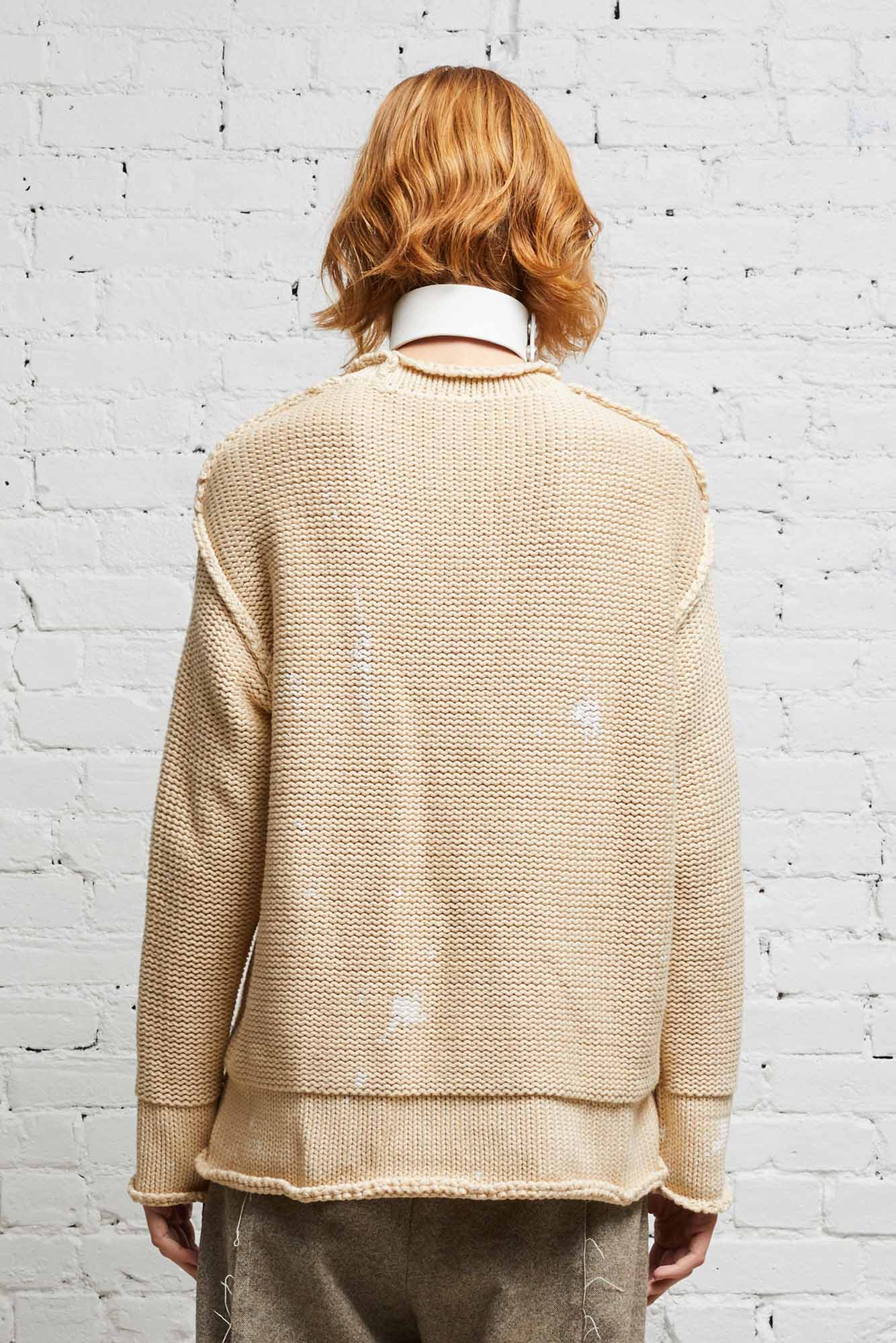 ROLLED EDGE BOXY SWEATER - NATURAL - R13