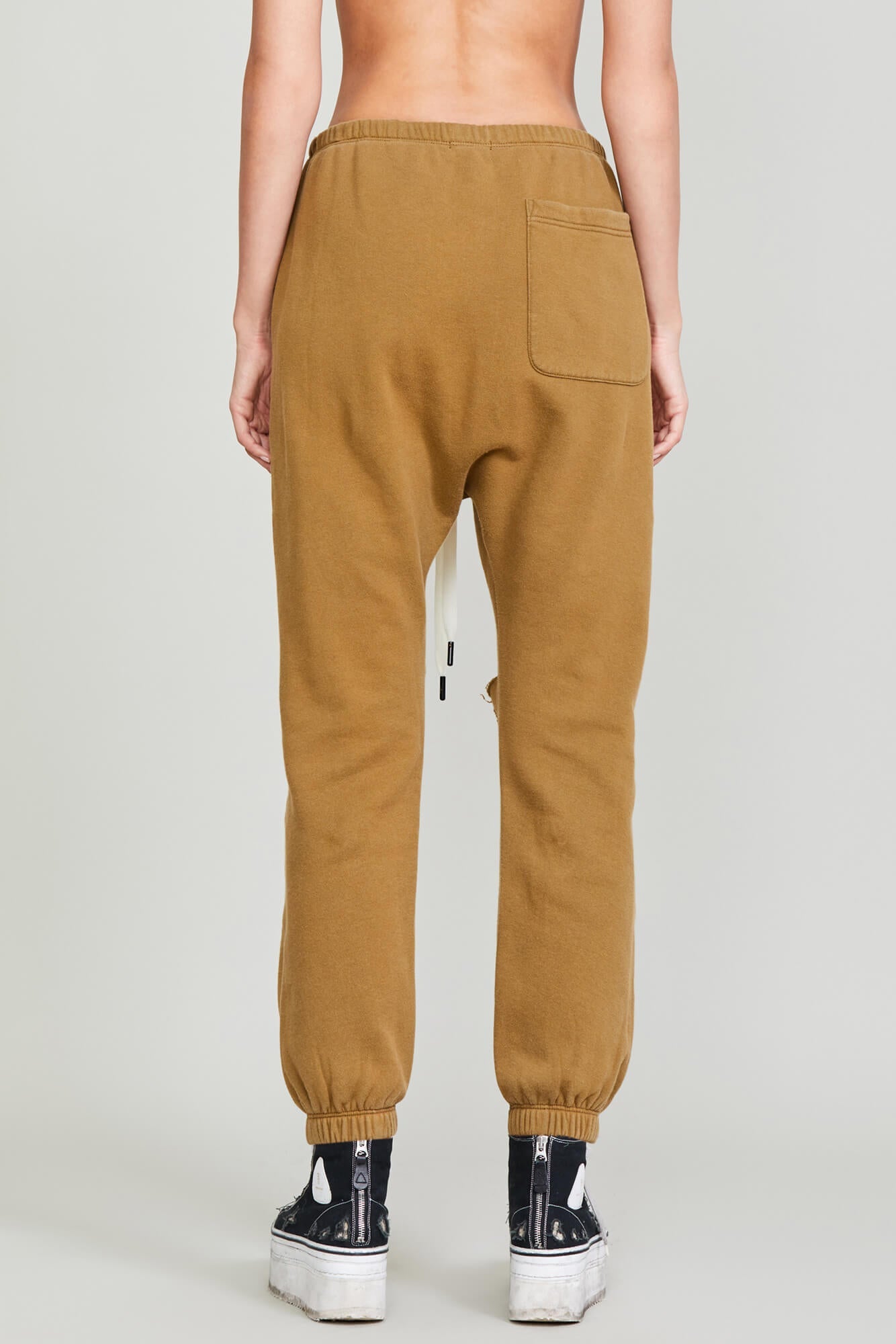 SHREDDED DROP CROTCH SWEATPANT - OLIVE - R13