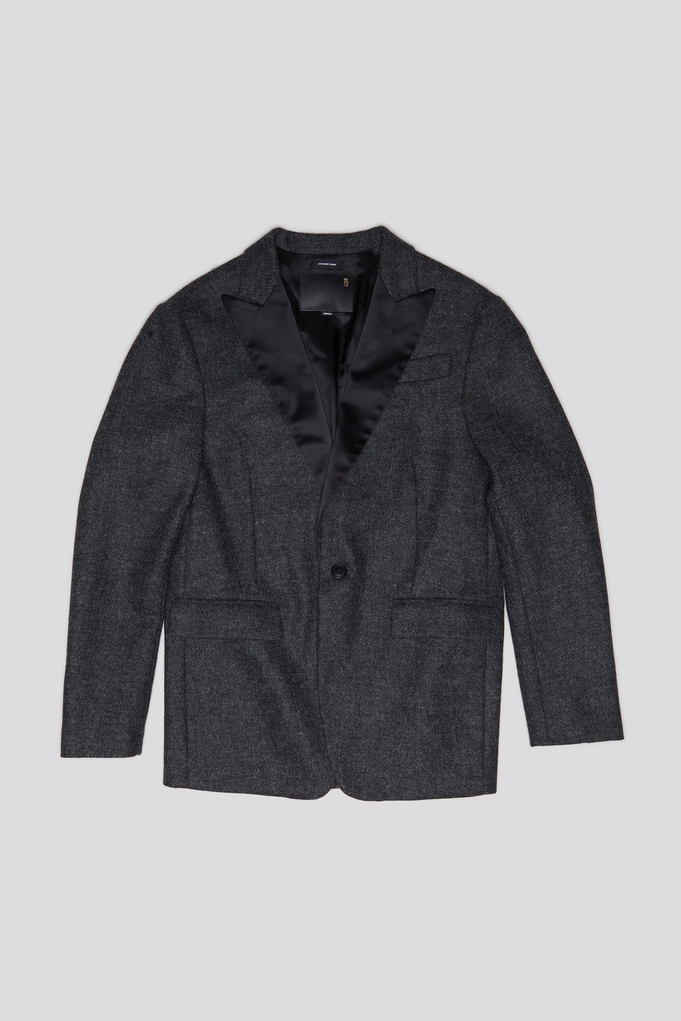 SHRUNKEN BLAZER - CHARCOAL AND SATIN - R13