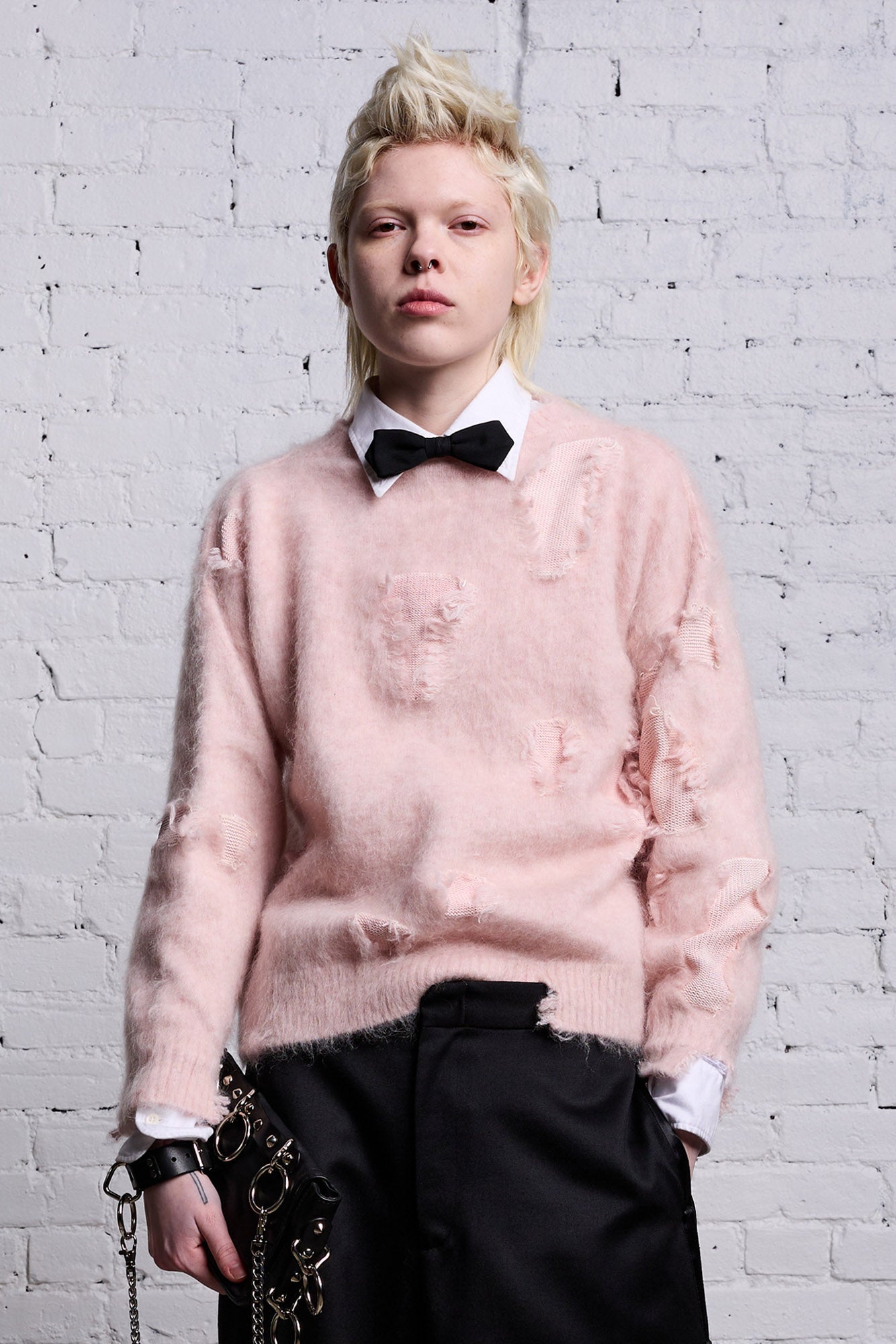 SHRUNKEN DECONSTRUCTED CREWNECK - LIGHT PINK - R13