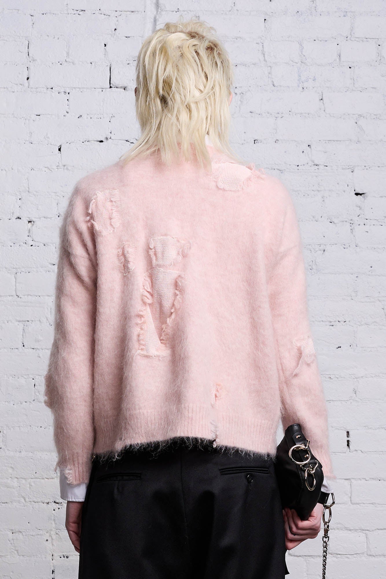 SHRUNKEN DECONSTRUCTED CREWNECK - LIGHT PINK - R13