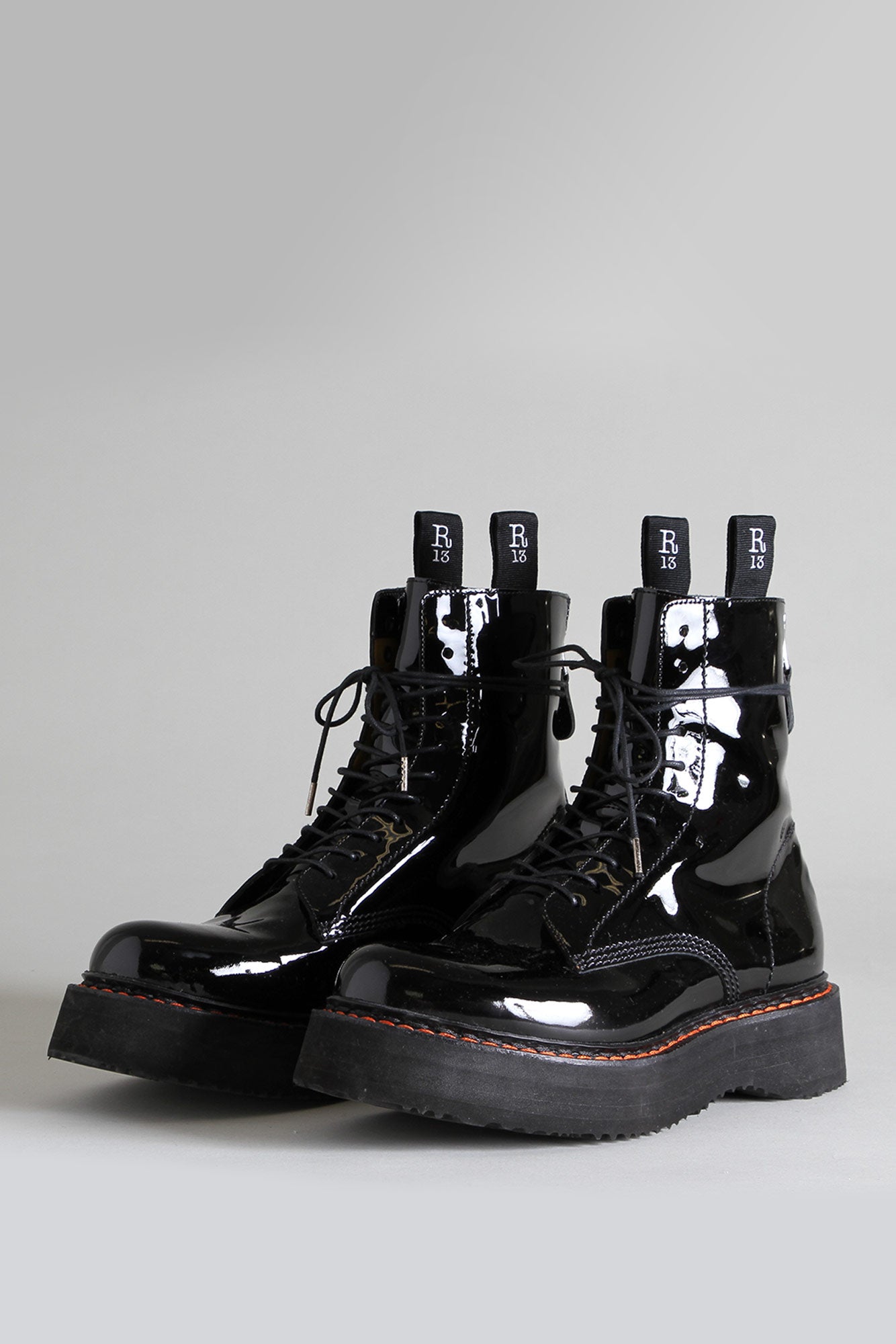 SINGLE STACK BOOT - BLACK PATENT - R13