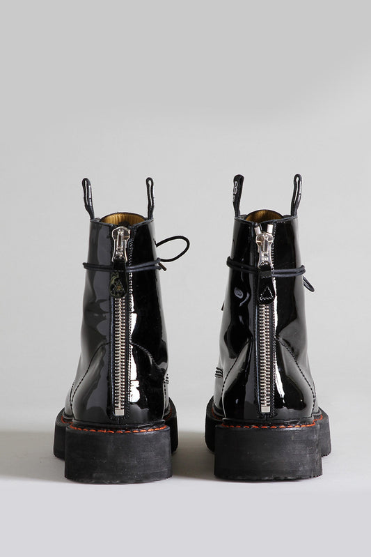 SINGLE STACK BOOT - BLACK PATENT - R13