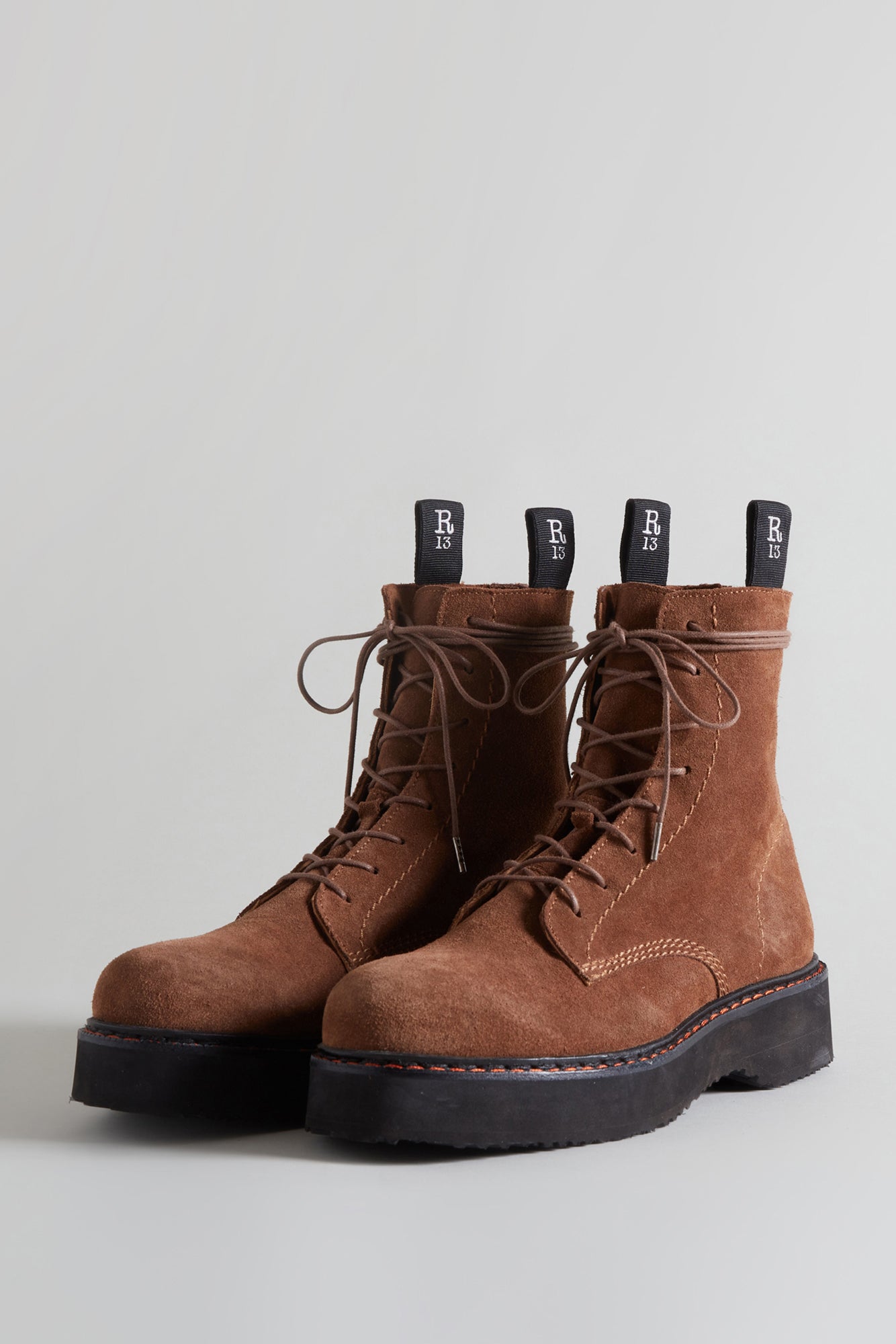 SINGLE STACK BOOT - BROWN SUEDE - R13