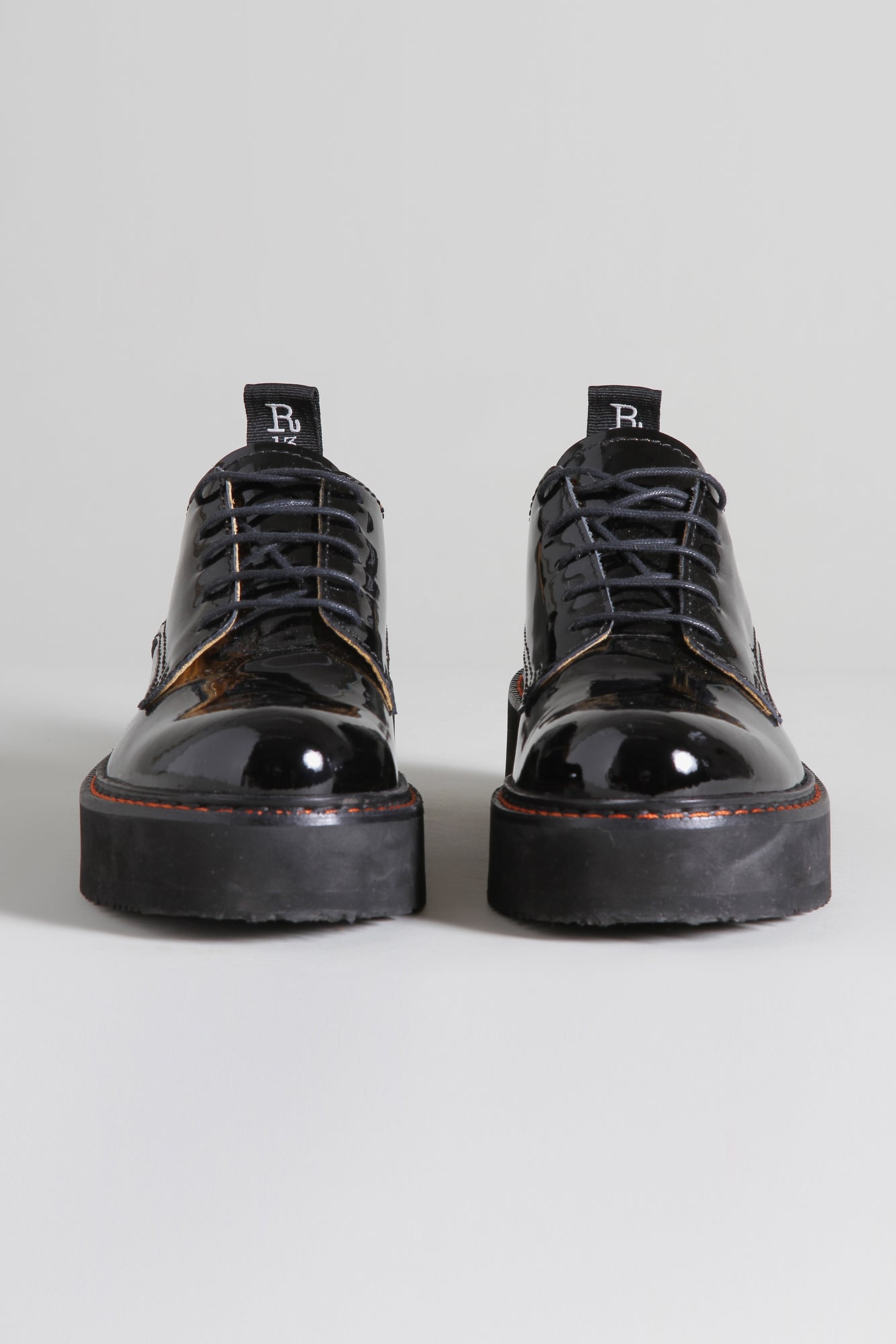 SINGLE STACK OXFORD - BLACK PATENT - R13