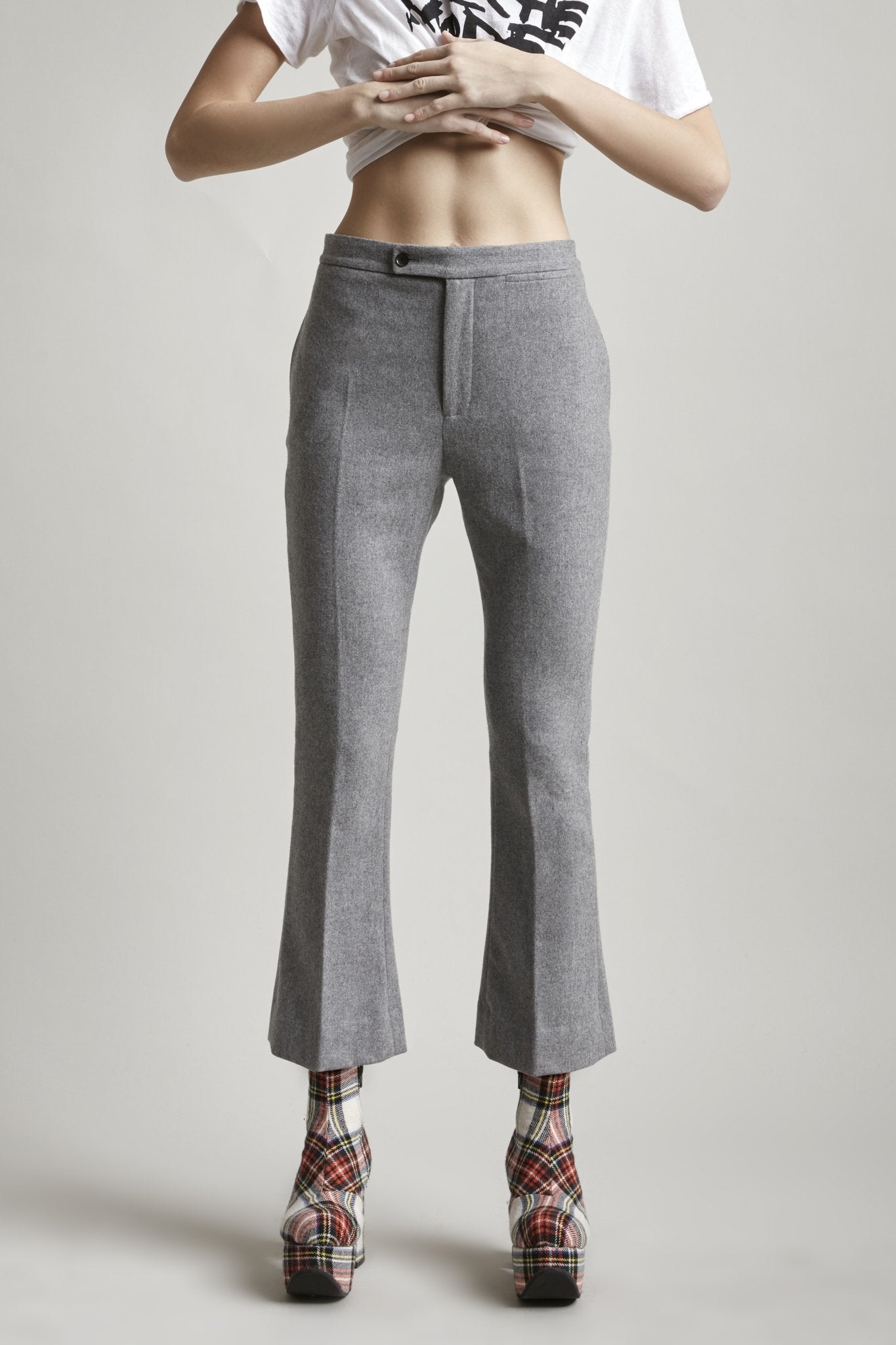 SKINNY KICK FLARE - LIGHT GREY - R13