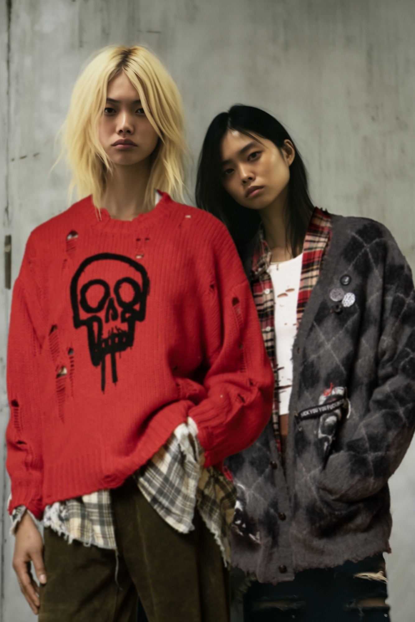 SKULL DRIP SWEATER - BRIGHT RED - R13