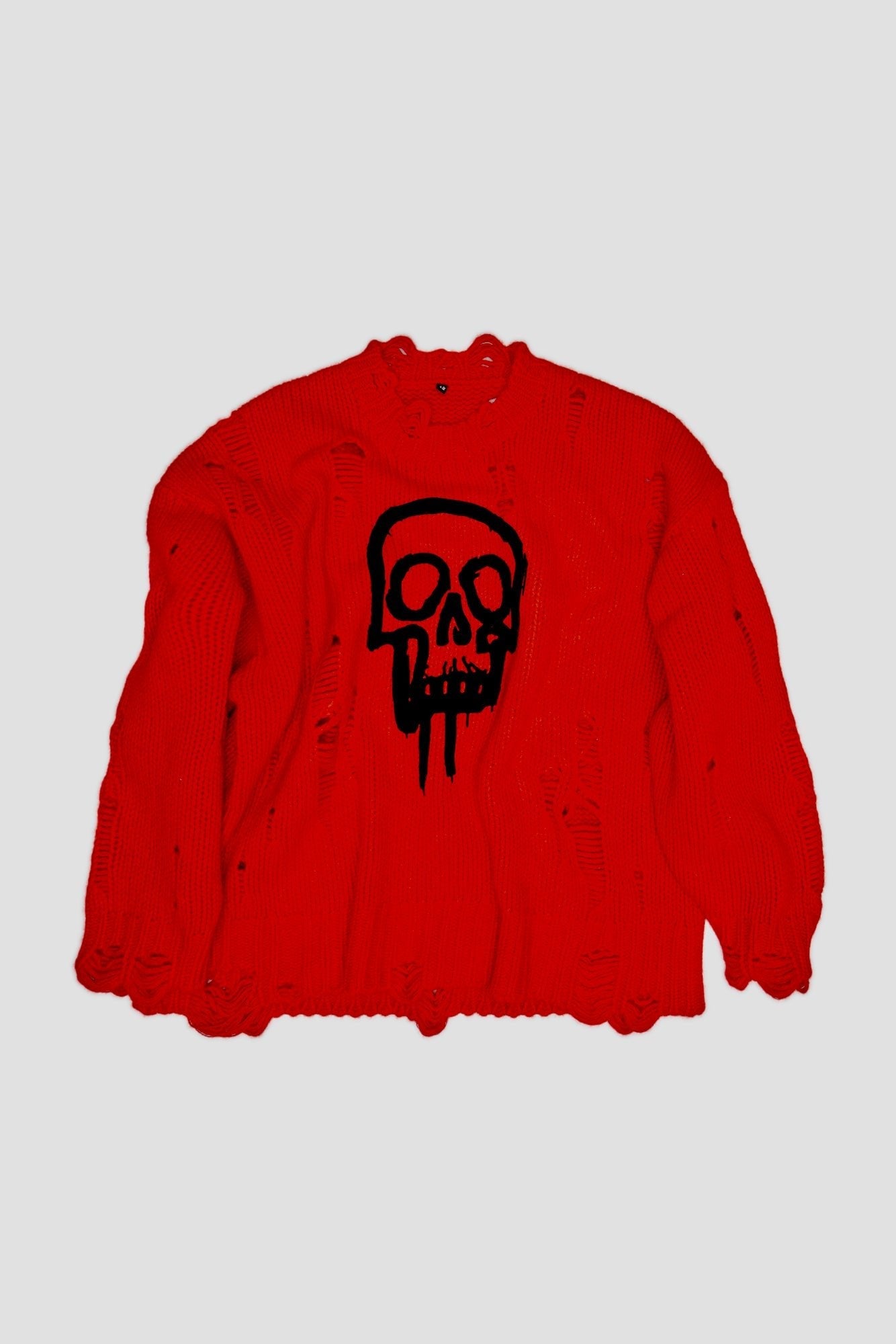 SKULL DRIP SWEATER - BRIGHT RED - R13