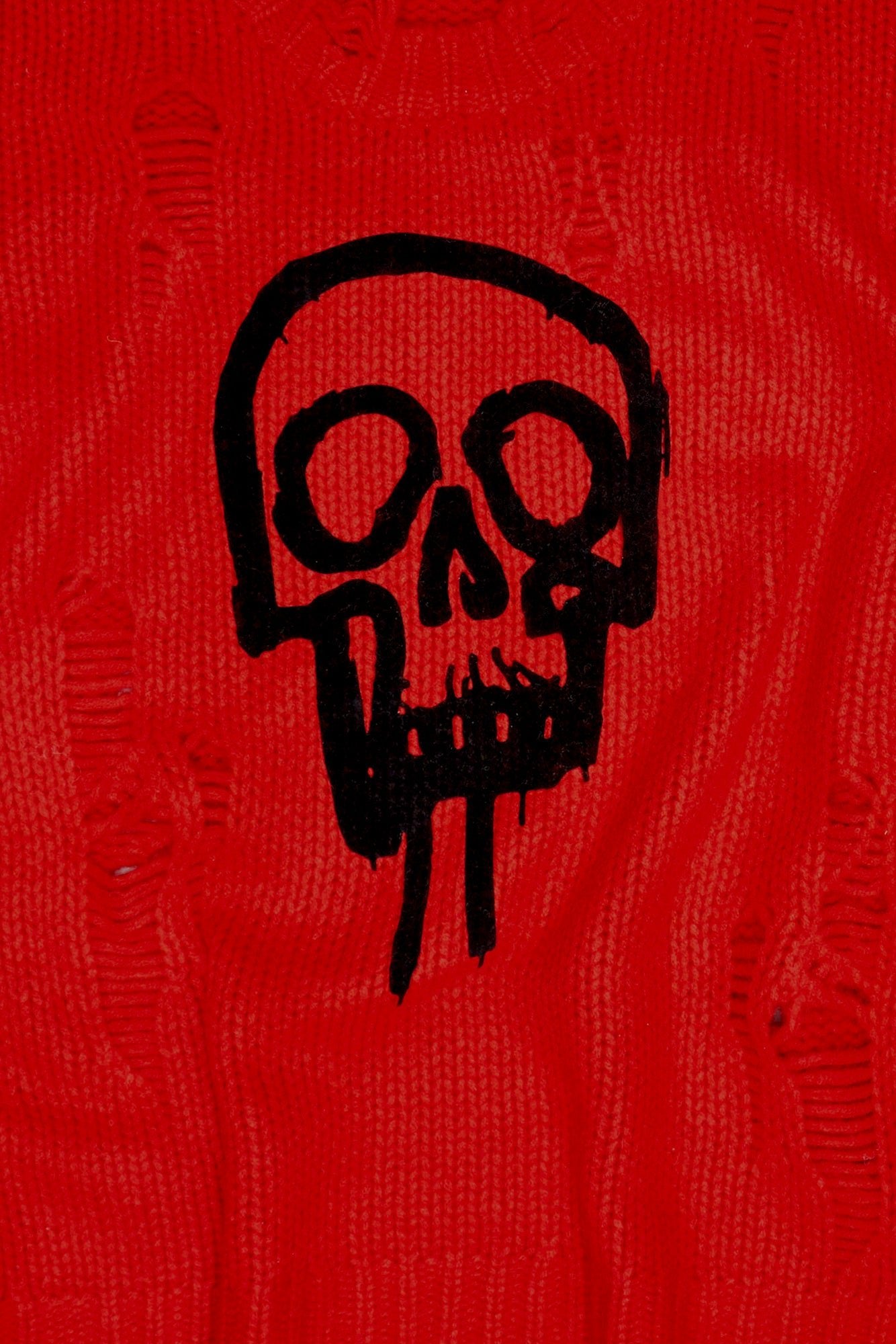 SKULL DRIP SWEATER - BRIGHT RED - R13