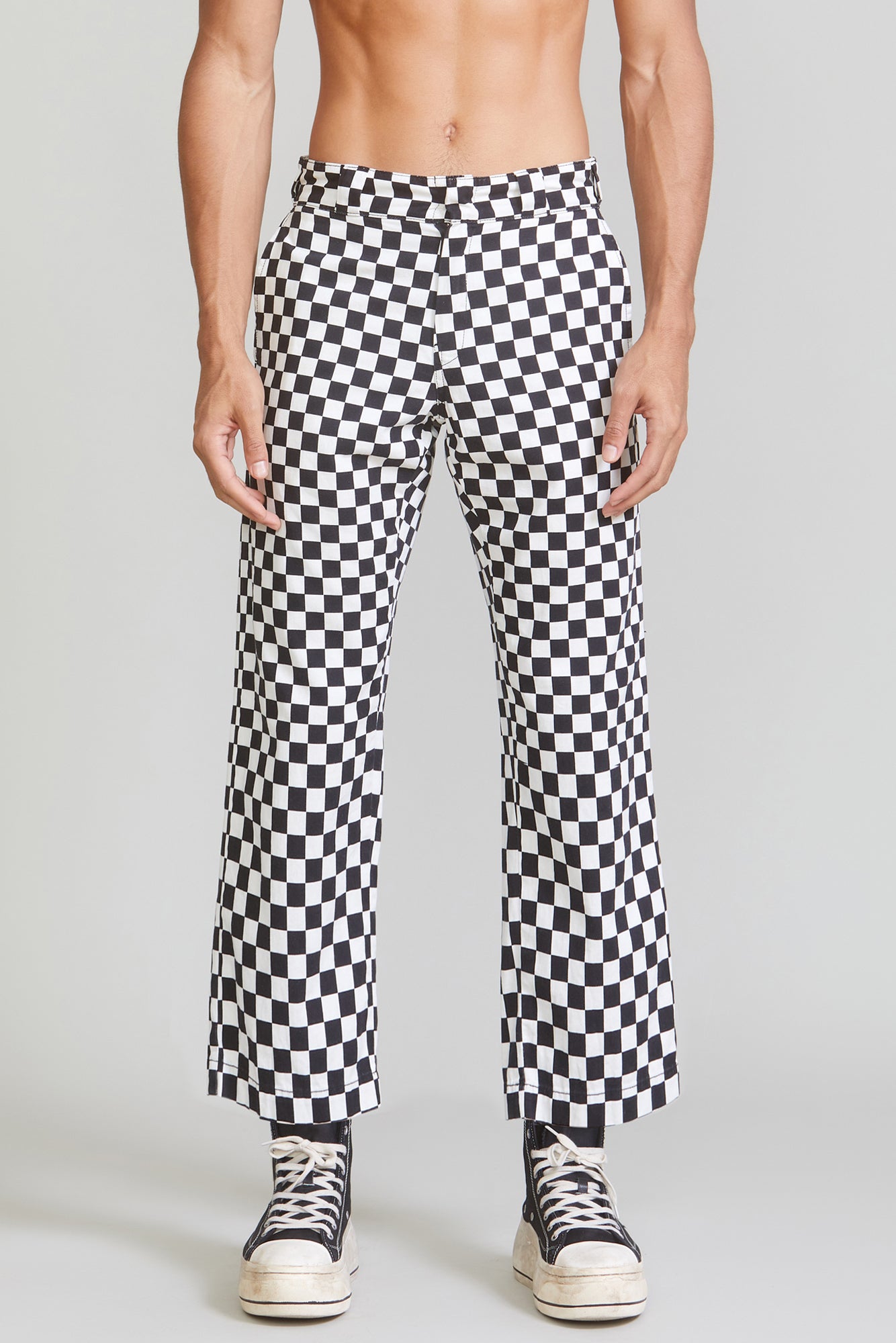 SLOUCH PANT - BLACK CHECKER - R13