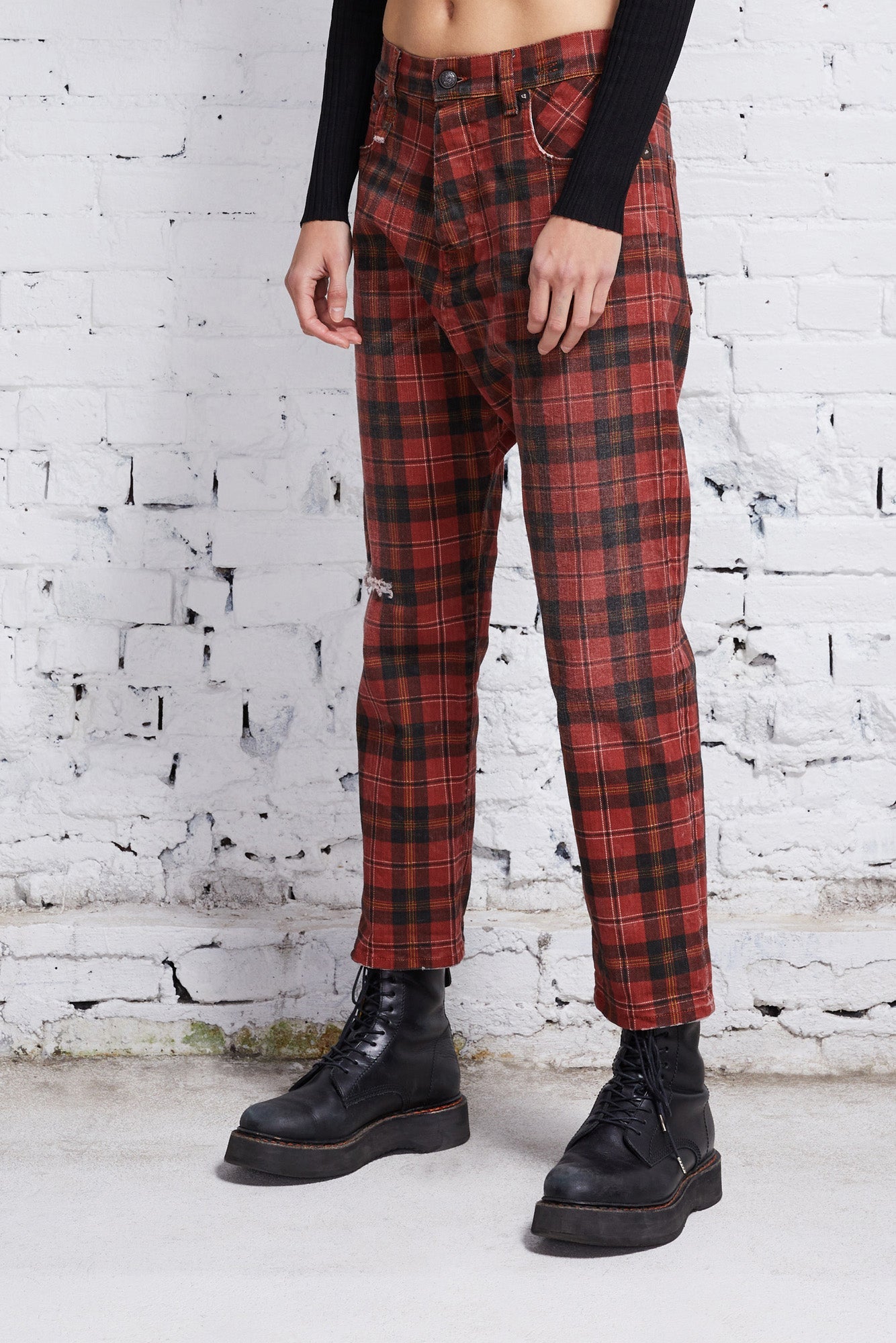 TAILORED DROP - ASH RED PLAID - R13