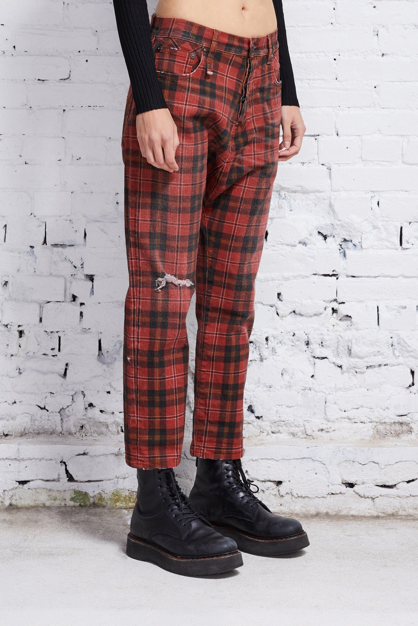 TAILORED DROP - ASH RED PLAID - R13