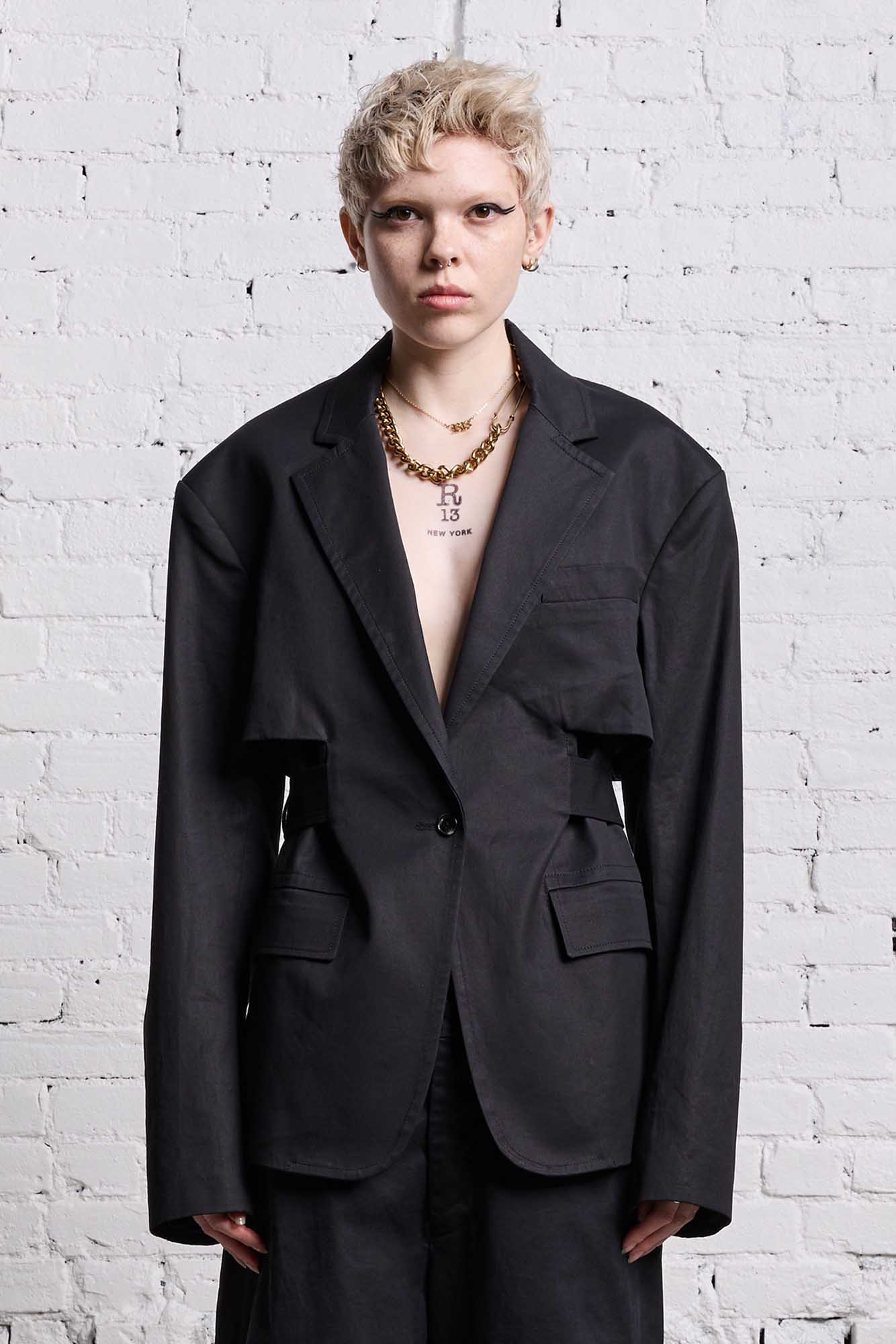 TRENCH VENT BLAZER - BLACK - R13