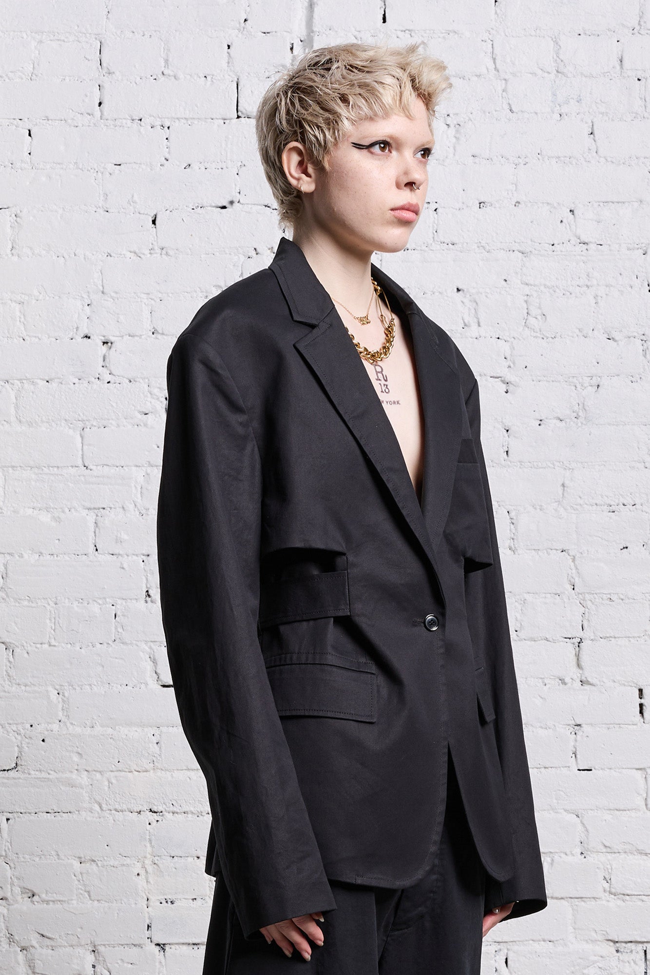 TRENCH VENT BLAZER - BLACK - R13