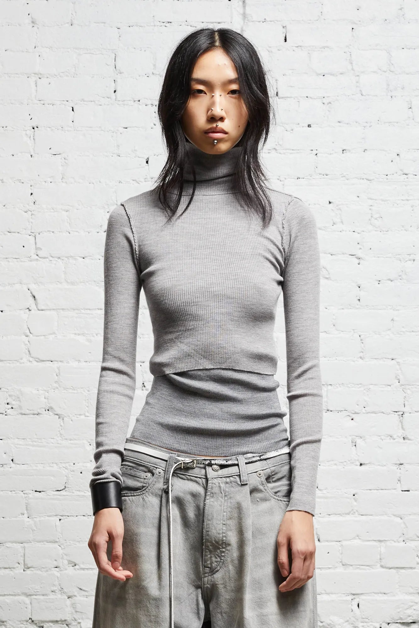 TURTLENECK TWIN SET - MULTI-GREY - R13