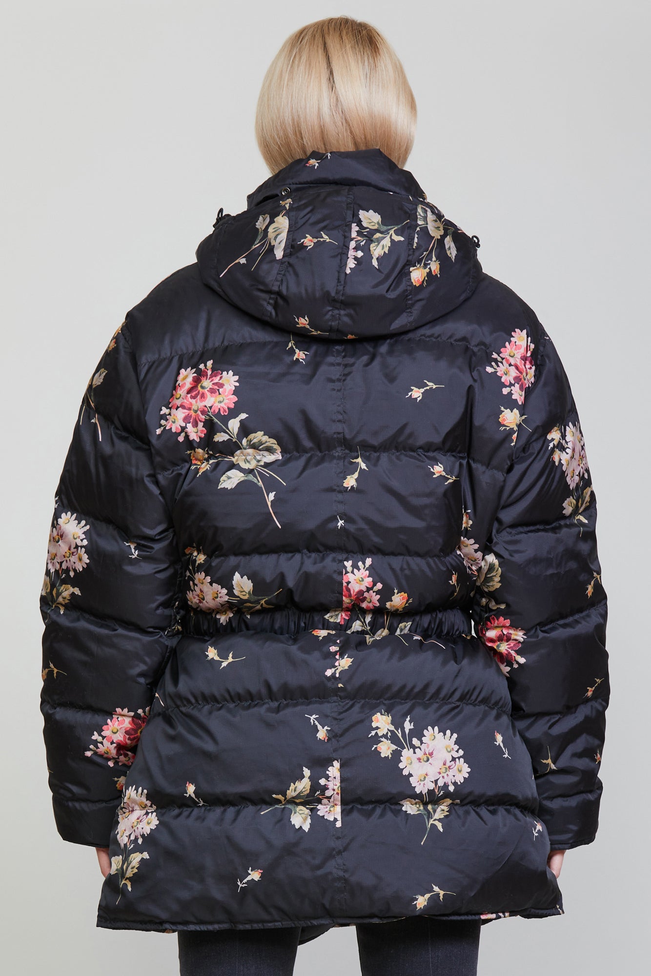 UPSIDE-DOWN COAT - FLORAL ON BLACK - R13