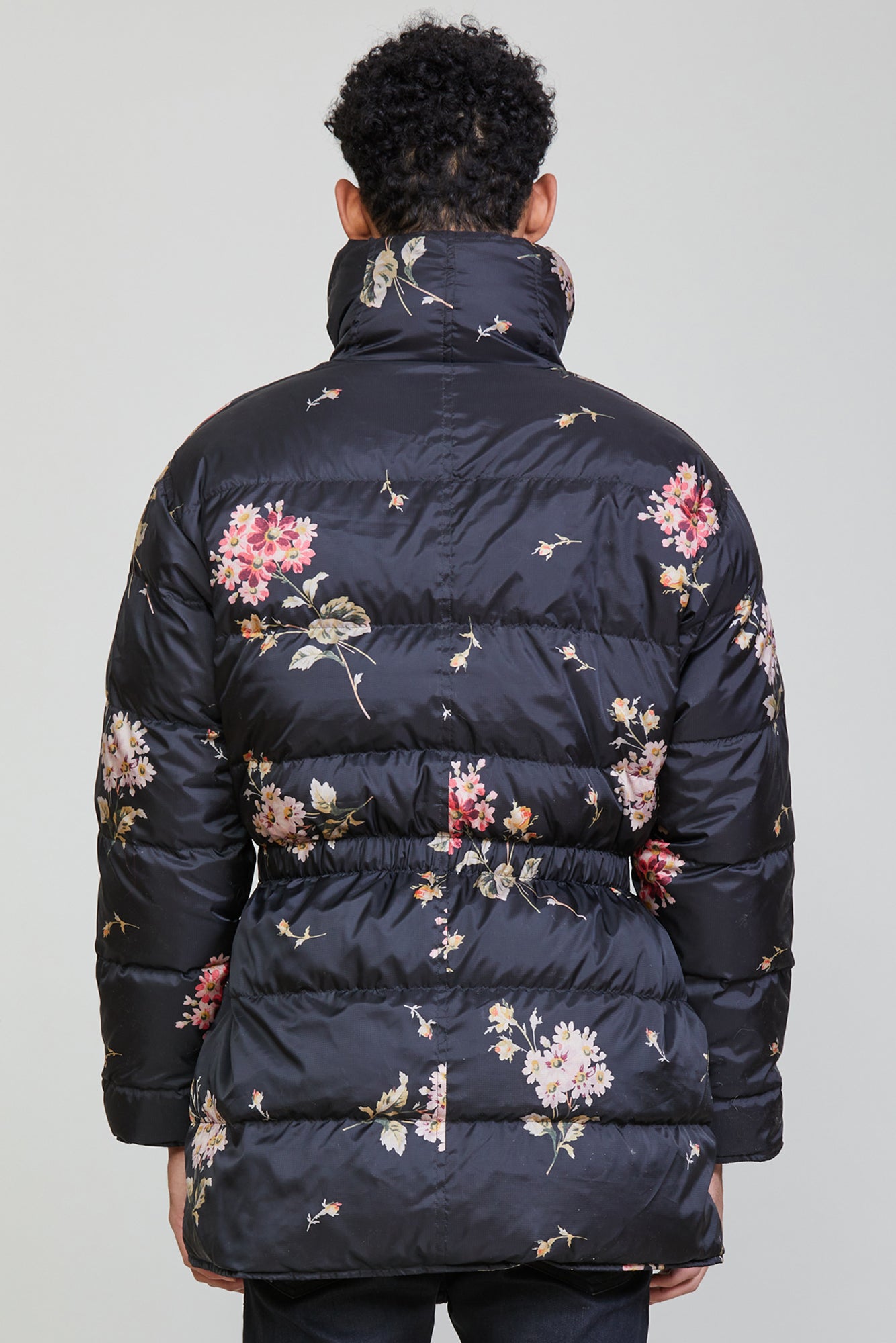 UPSIDE-DOWN COAT - FLORAL ON BLACK - R13