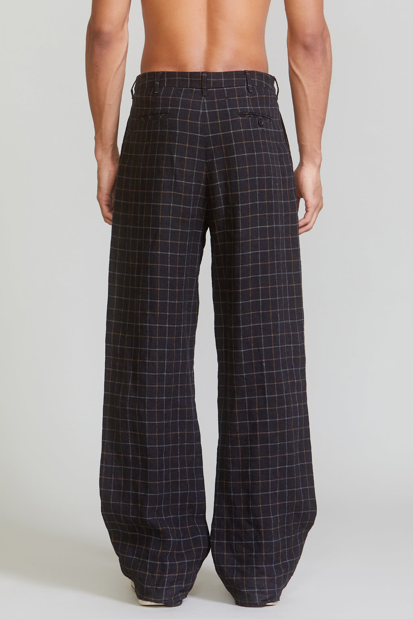 WIDE LEG TROUSER - BLACK PLAID - R13