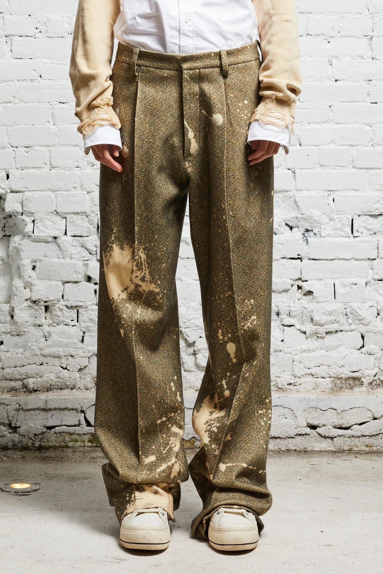 WIDE LEG TROUSER - TWEED PAINT SPLATTER - R13