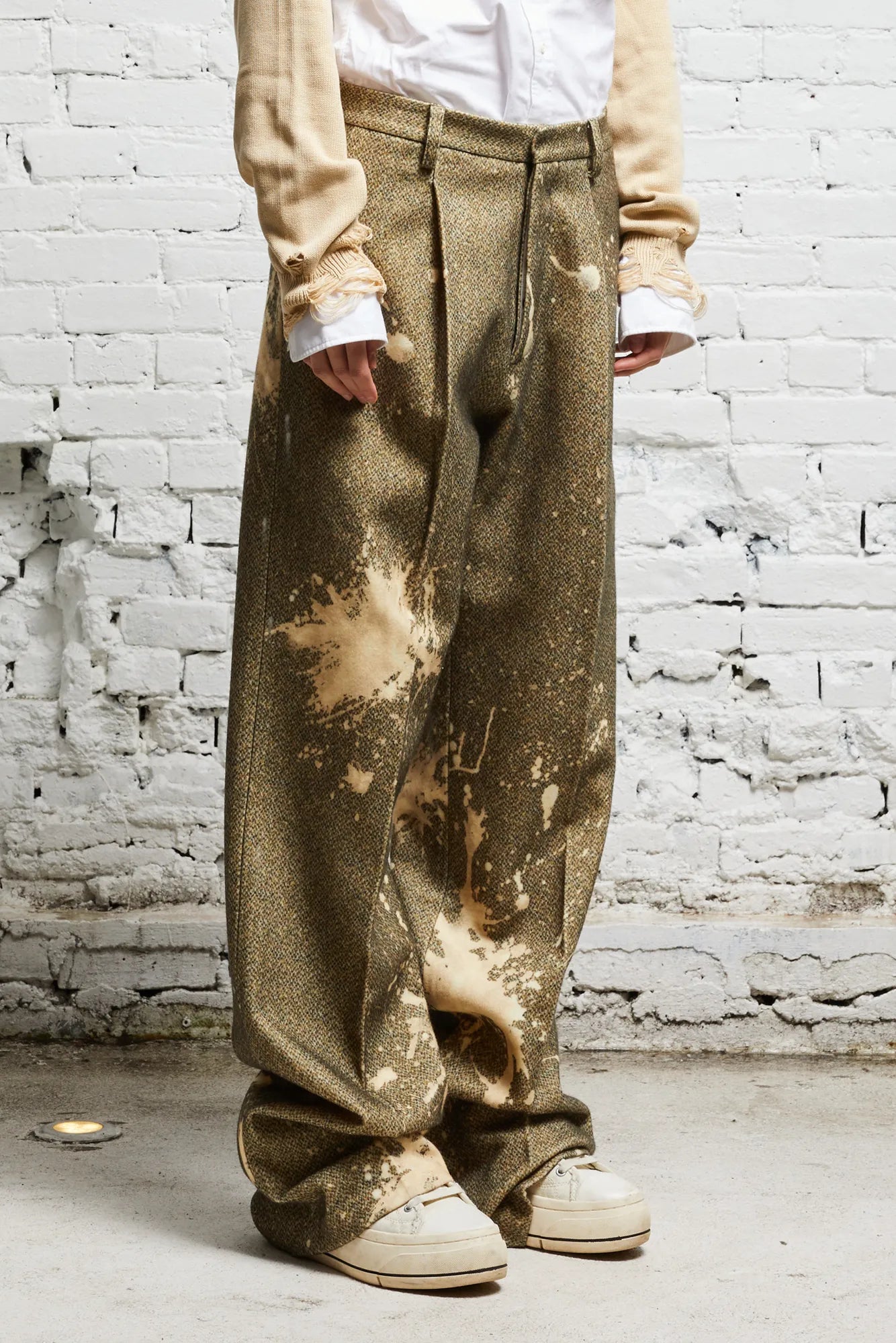 WIDE LEG TROUSER - TWEED PAINT SPLATTER - R13