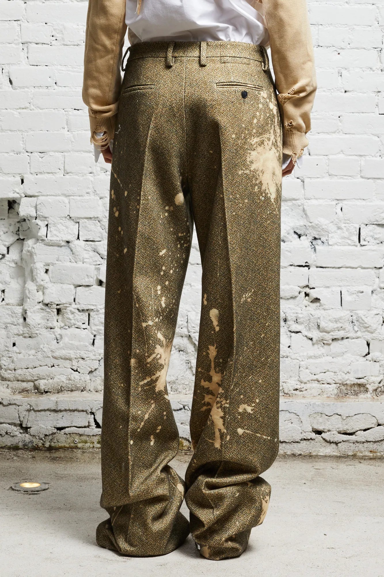 WIDE LEG TROUSER - TWEED PAINT SPLATTER - R13