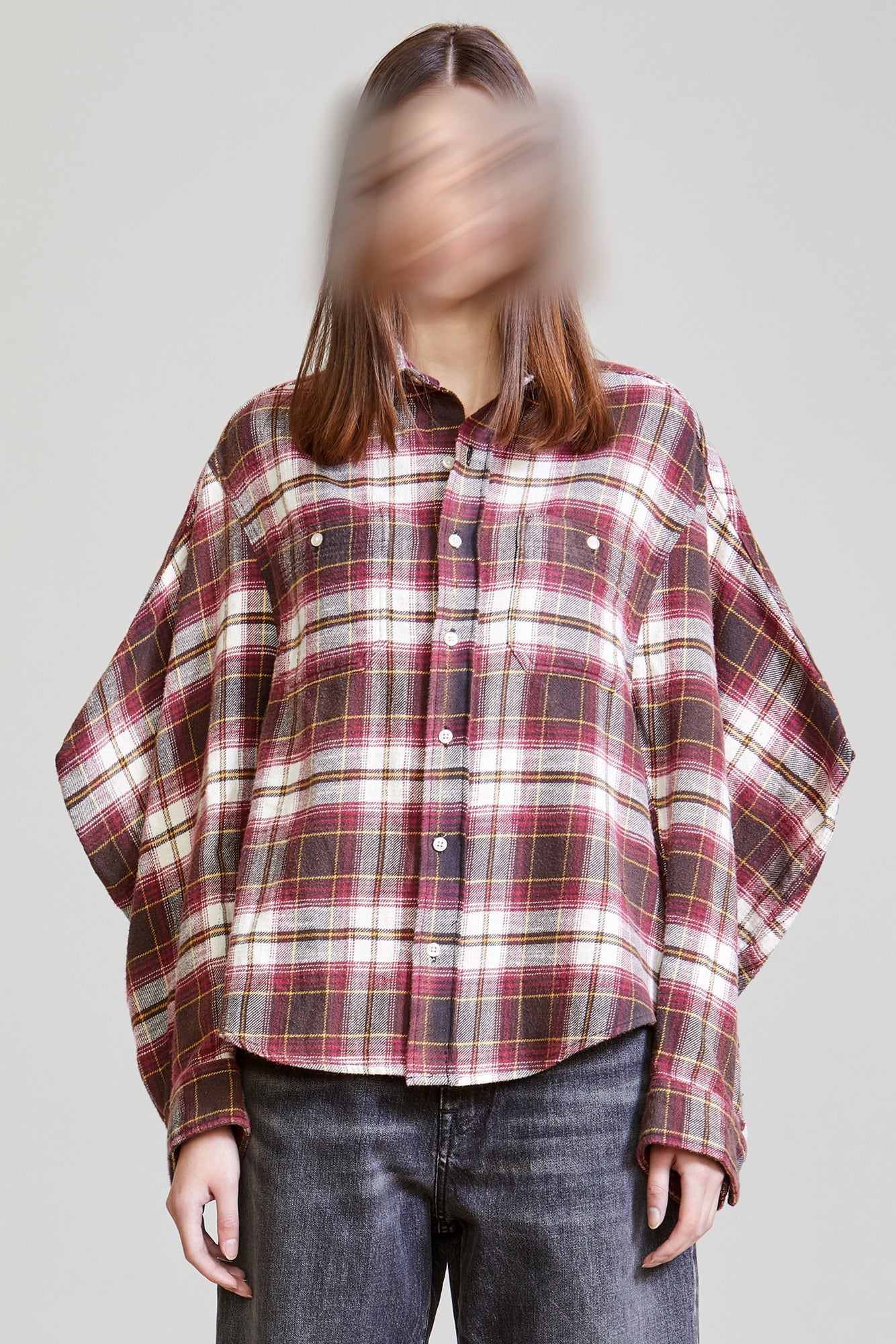 ZIGGY WORKWEAR SHIRT - ECRU/MAROON PLAID - R13