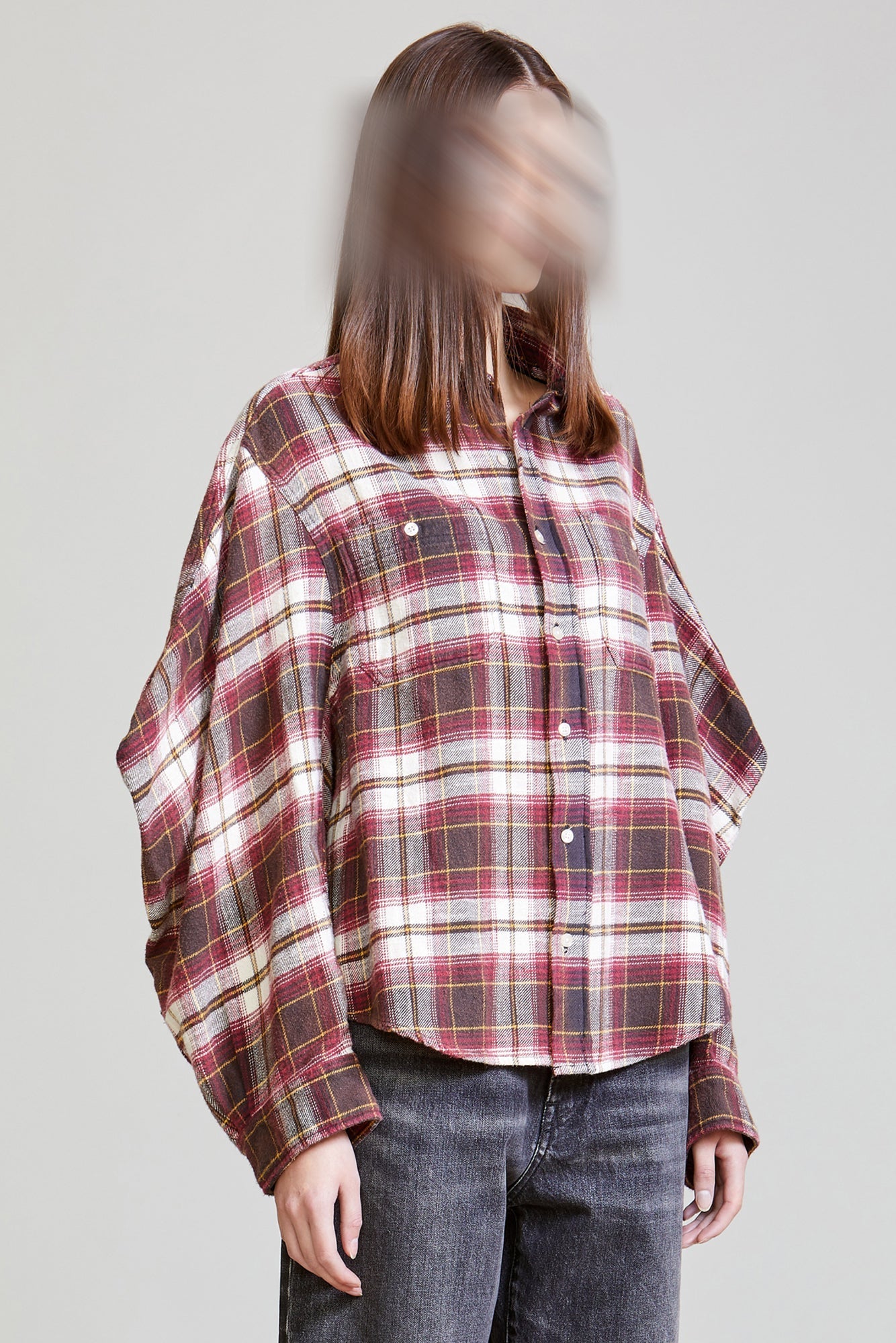 ZIGGY WORKWEAR SHIRT - ECRU/MAROON PLAID - R13