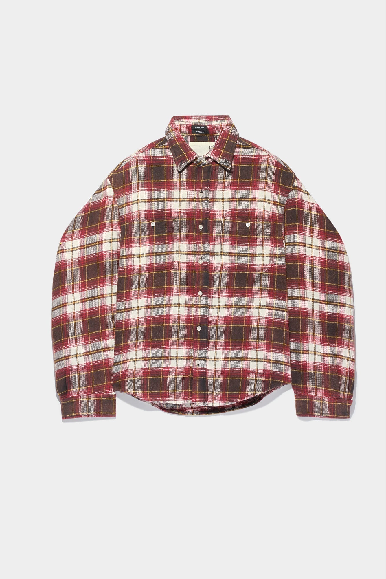 ZIGGY WORKWEAR SHIRT - ECRU/MAROON PLAID - R13