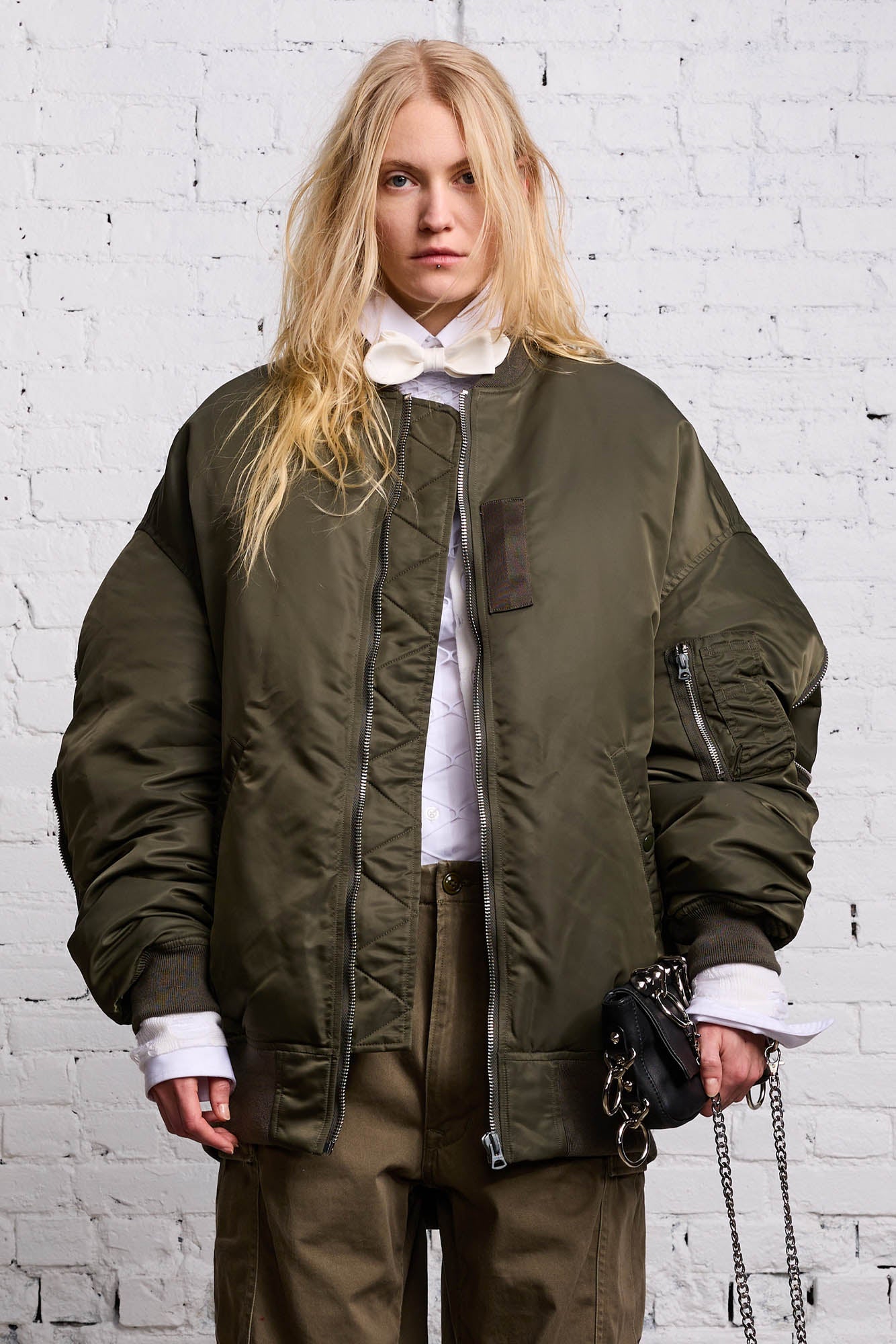 ZIP OUT DOWN BOMBER - OLIVE - R13