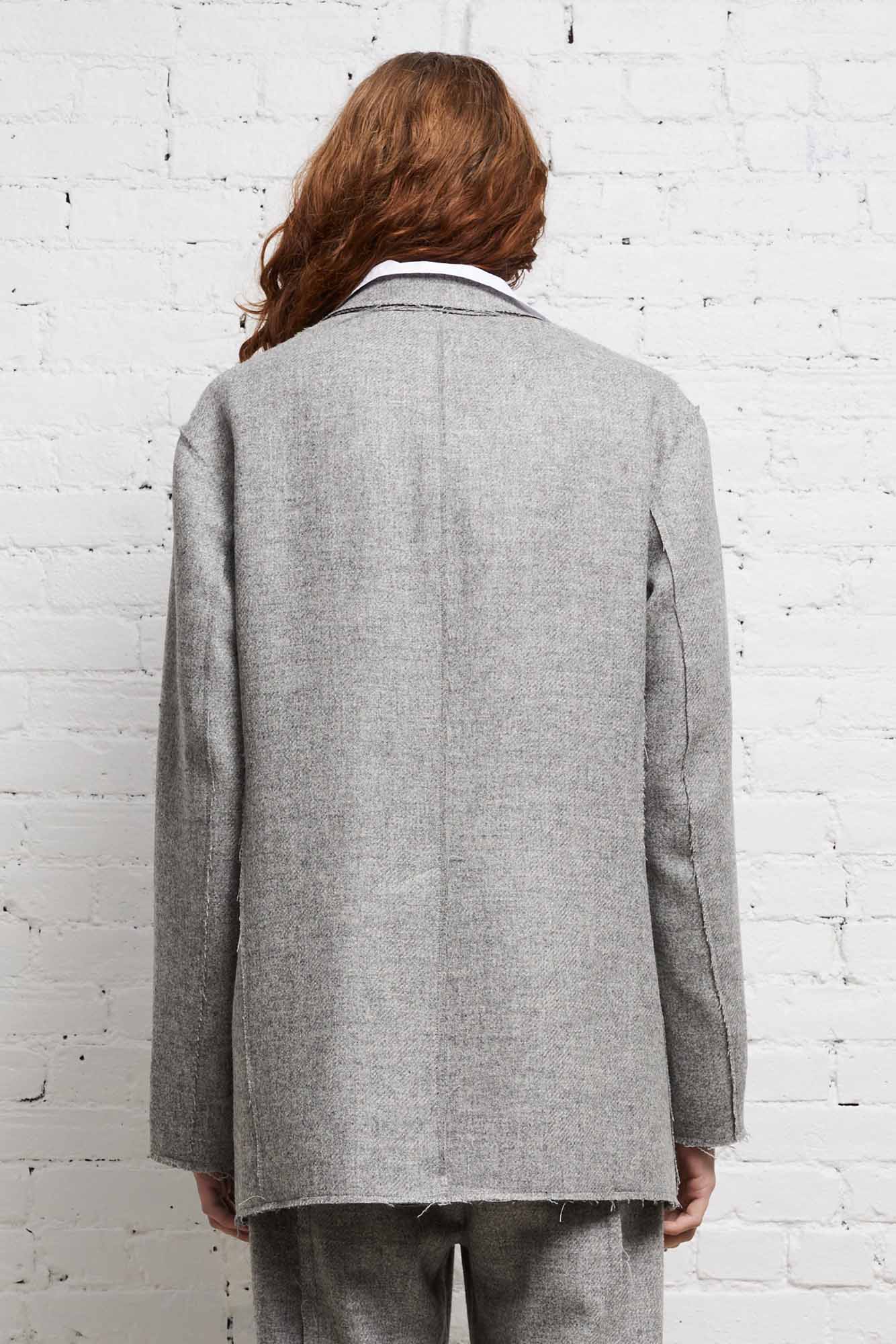 RAW CUT BLAZER - LIGHT HEATHER GREY - R13