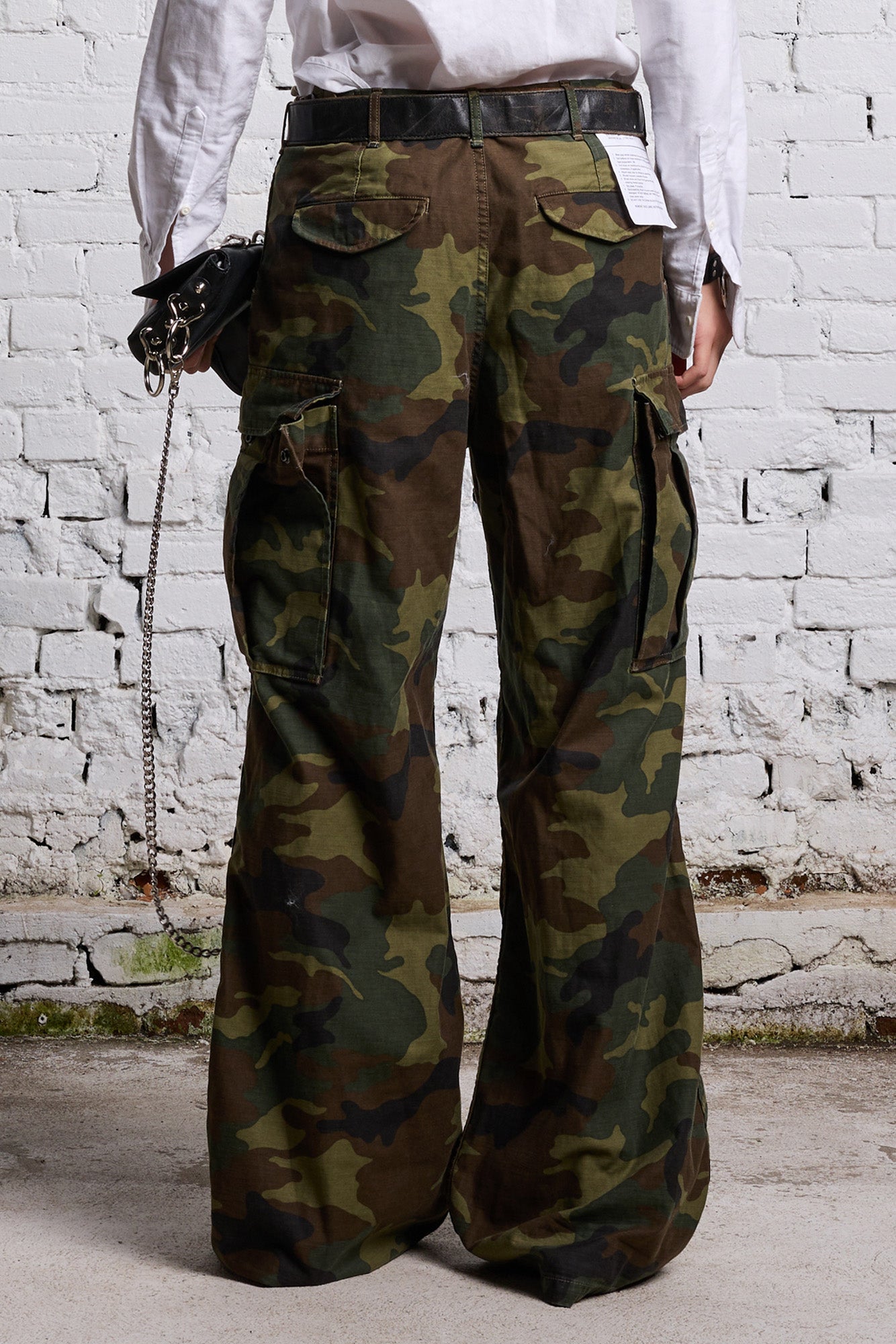 Plus Size Camo Cargo Pants High Waist Wide Leg Long Pants Baggy Army  Fatigue Pants(XS-3XL)