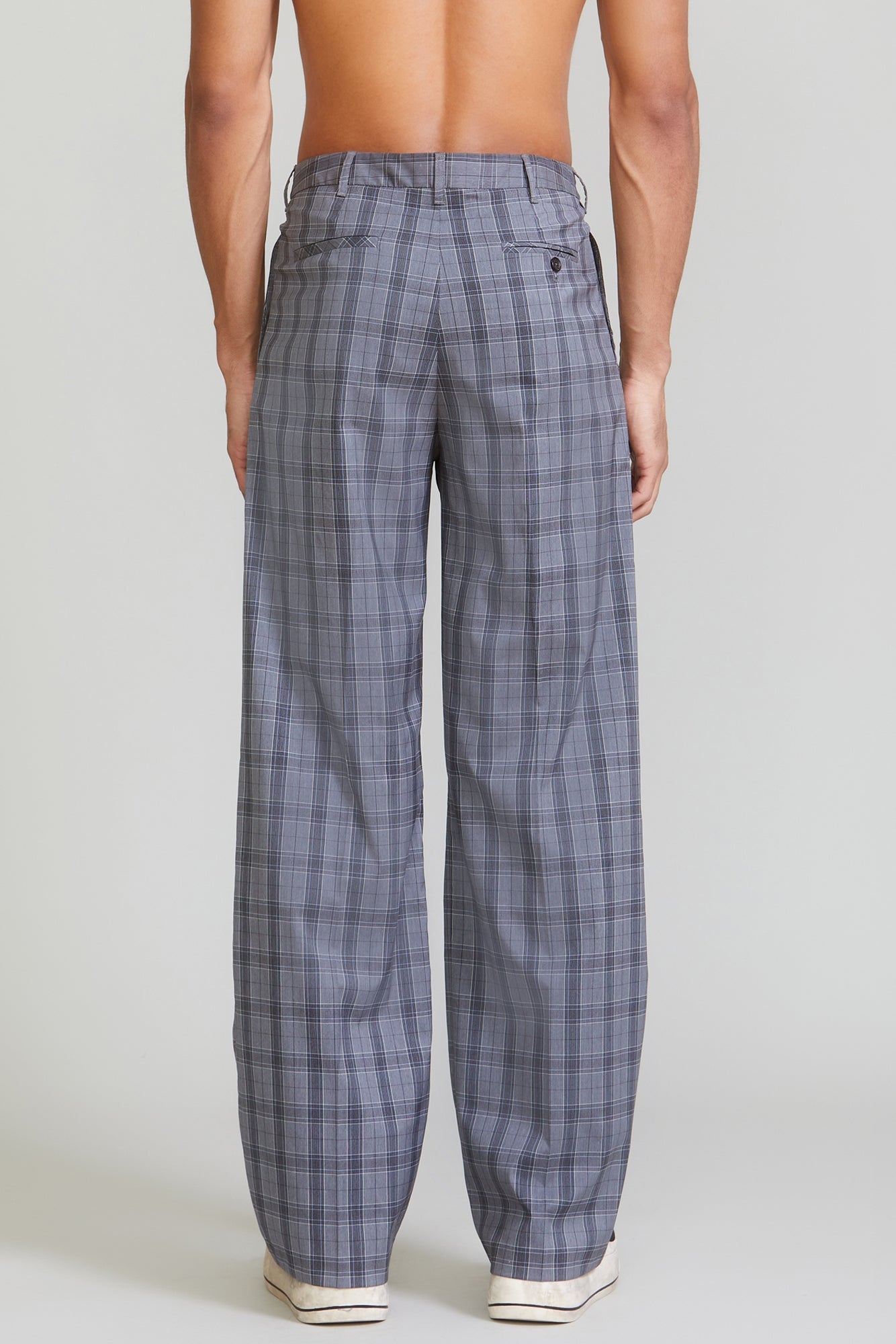 Wide Leg Trouser Grey Plaid R13 Denim Official Site